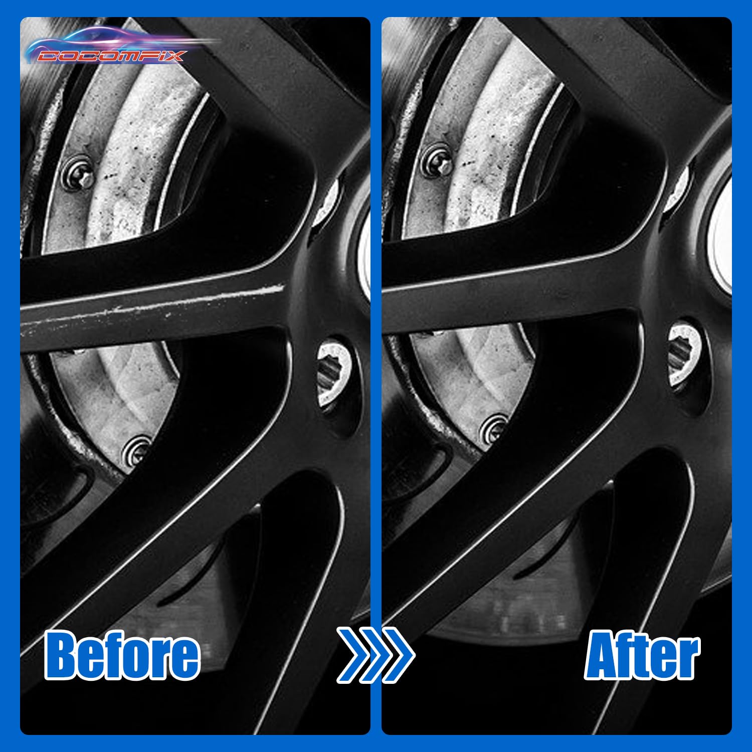 Cocomfix Gloss Black Rim Touch Up Paint - 1 Fl Oz, Metal, Car Rim Repair for Scratches, Chips, Curb Rashes, Universal Color