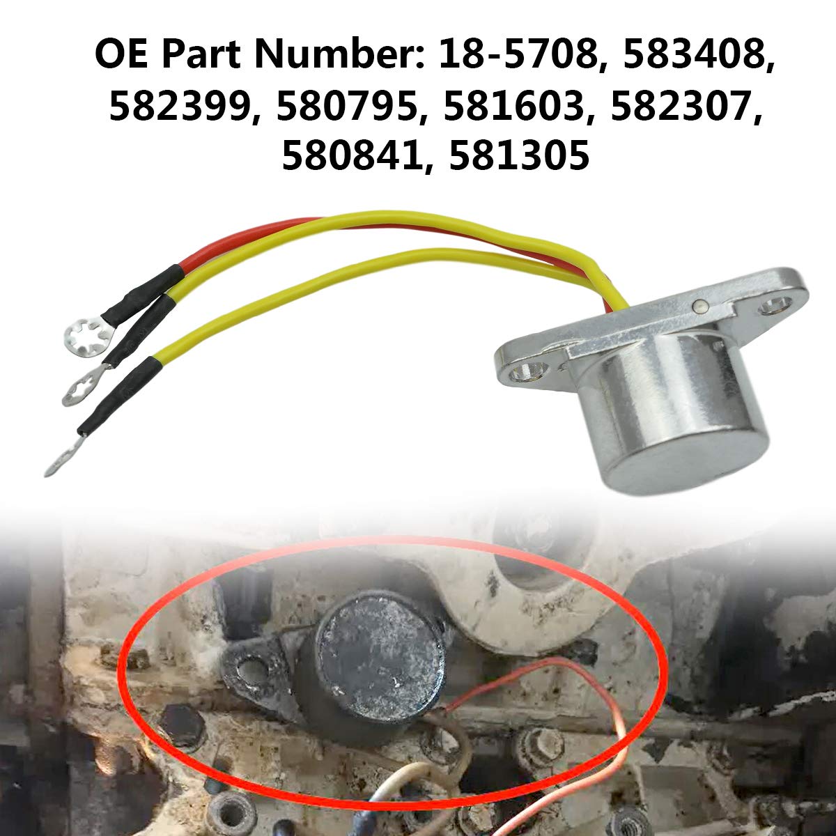 Outboard Rectifier 3 Wires Fits For 1980-2001 Johnson Evinrude 15 60 65 75 85 88 9.9 90 100 110 112 115 140 150 175 200 235 Hp,