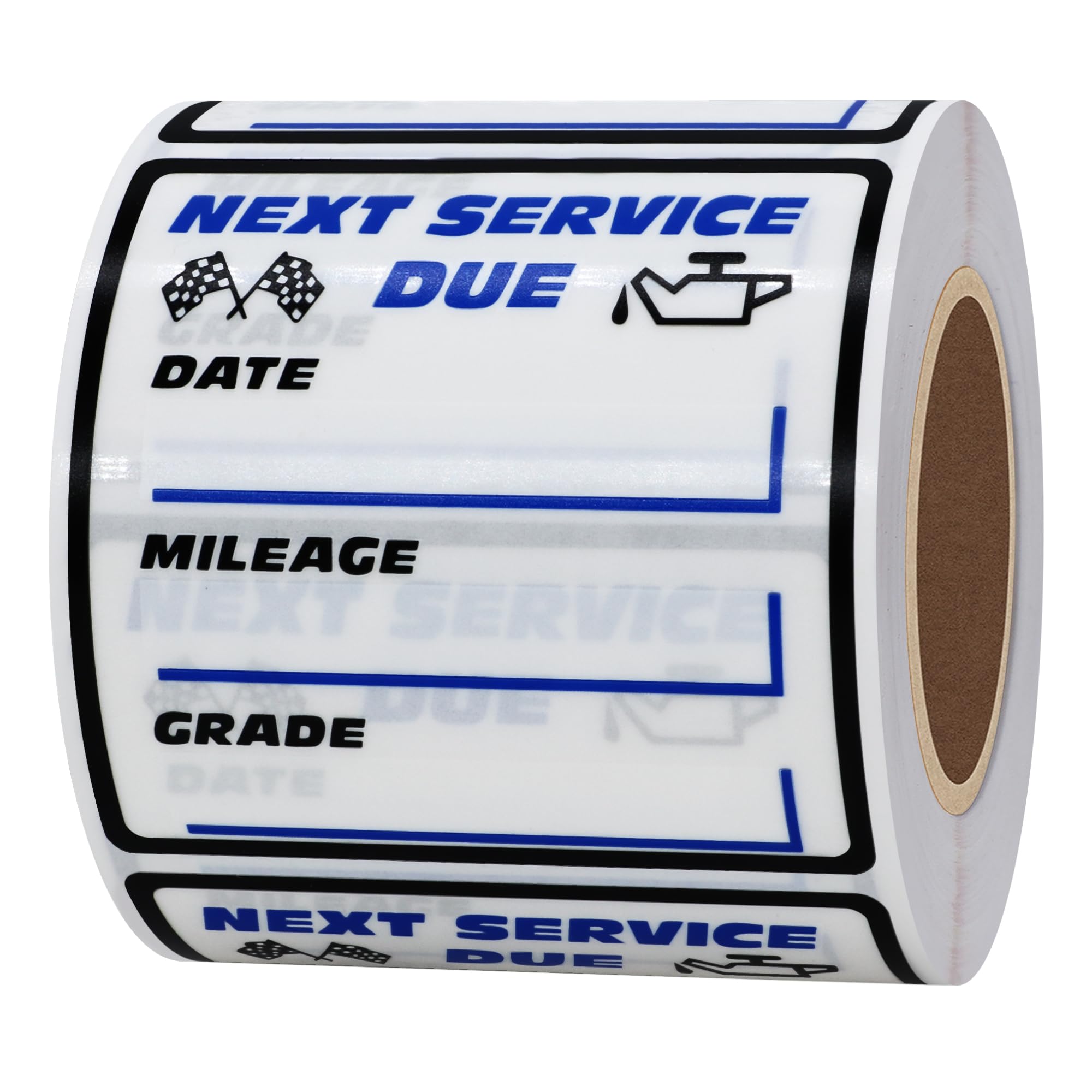 Hybsk 200Pcs Clear Oil Change/Service Reminder Stickers 2 ''X2 '' Premium Quality Next Service Due Oil Change Stickers (Flag)