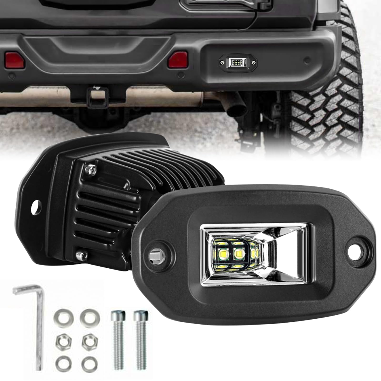 Led Flush Mount Pods,Ebestauto Flush Mount Led Pods 20W Flush Mount Led Lights 12V Led Work Light Bumper Driving Lights Off Road