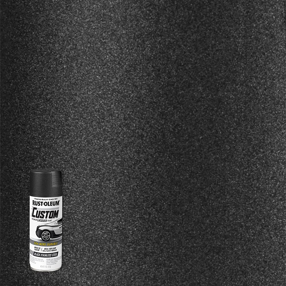 Rust-Oleum 323354 Automotive Custom Lacquer Spray Paint, 11 oz, Metallic Black Stainless Steel