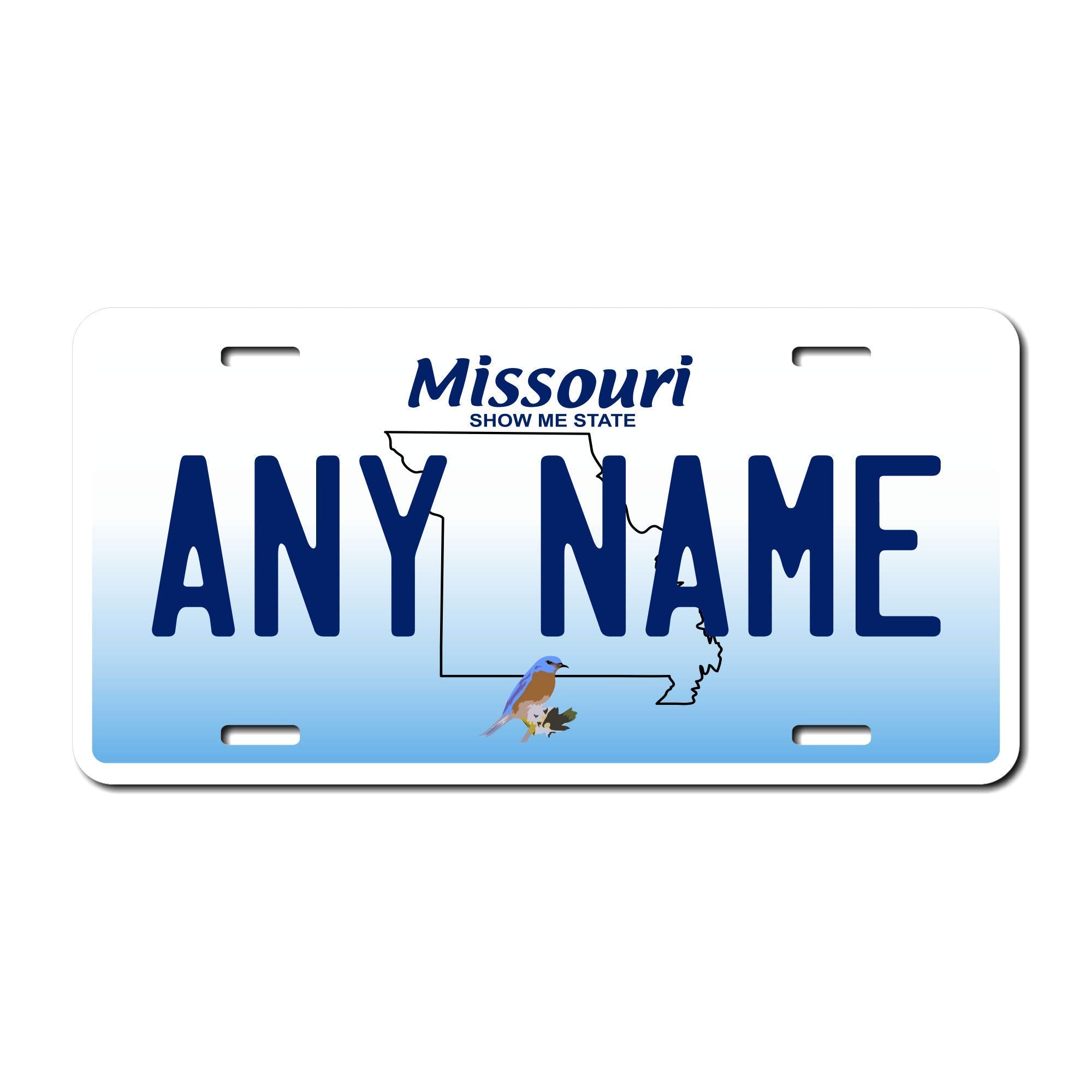 Personalized Missouri License Plate 6 '' X 12 '' (Inches) Aluminum. Add Your Name, Text Or Numbers.Full Size Novelty Plate - Fit
