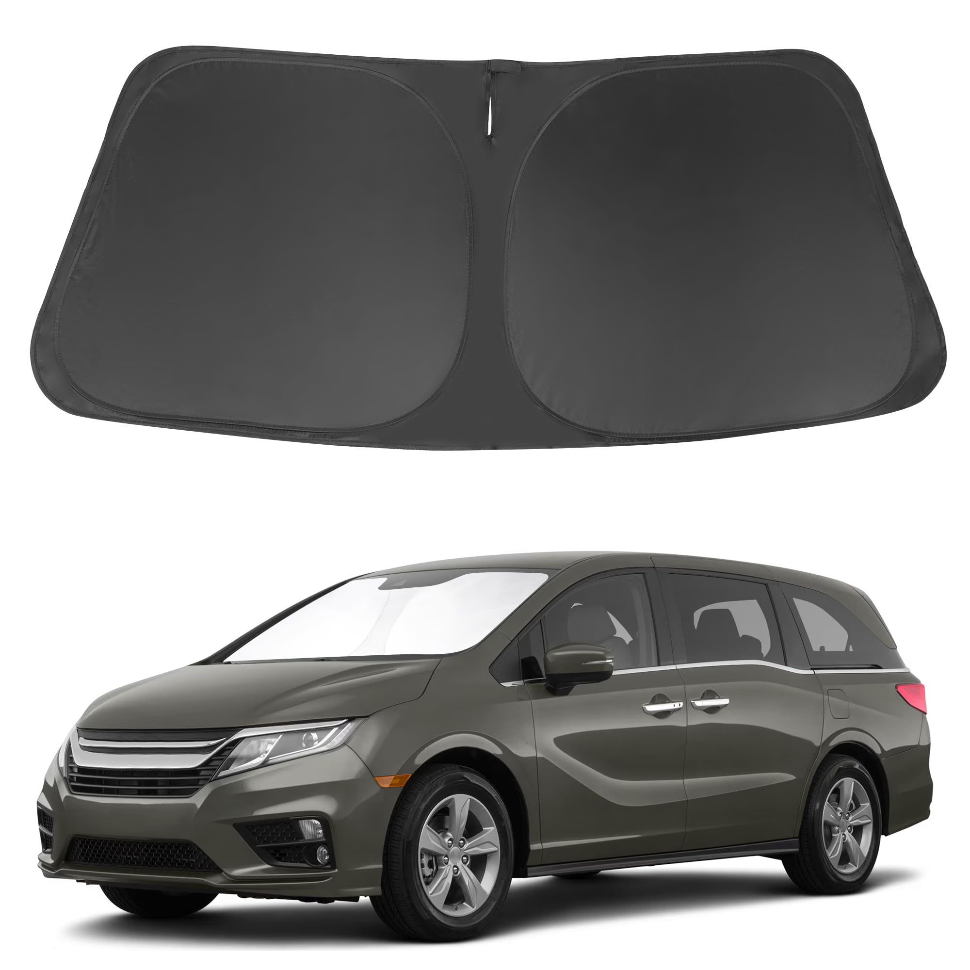 Windshield Sun Shade Custome Fit 2018-2024 2025 Honda Odyssey Accessories Lx,Ex,Ex-L,Touring,Elite Minivan Foldable Window Sunsh