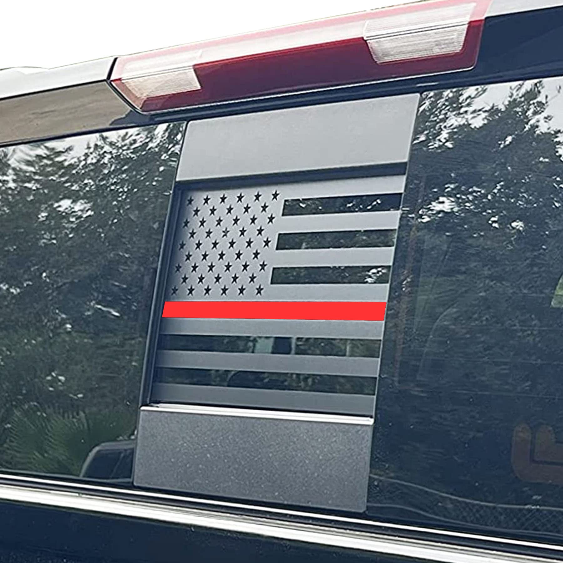 Zxiaochun Rear Middle Window American Flag Decal For Chevy Silverado Gmc Sierra 2019 2020 2021 2022 2023 2024 2025 Back Sliding