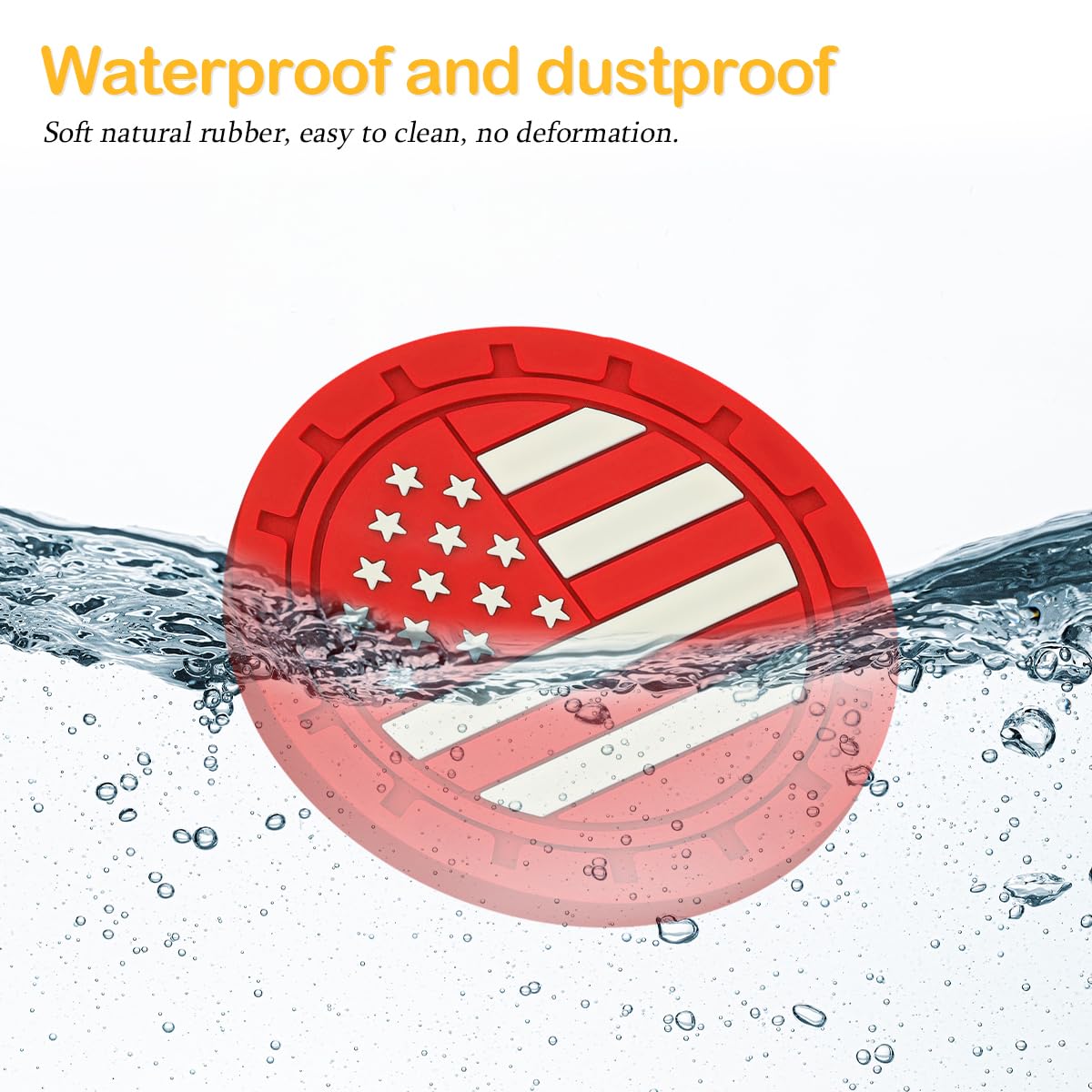 Osilly Car Cup Holder Coasters, 4 Pack American Flag Insert Coaster, 2.75 Inch Pvc Anti-Slip Shockproof Embedded Drink Mat, Inte