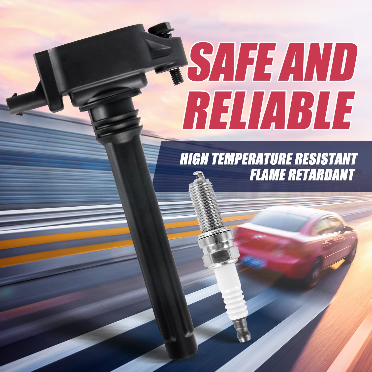 Ransoto 3.6L V6 Uf648 C1791 Ignition Coil Pack With Spark Plug 97390 Compatible With Chrysler 200 300 Town & Country Dodge Challenger Charger Durango Journey Ram Jeep Grand Cherokee Wrangler