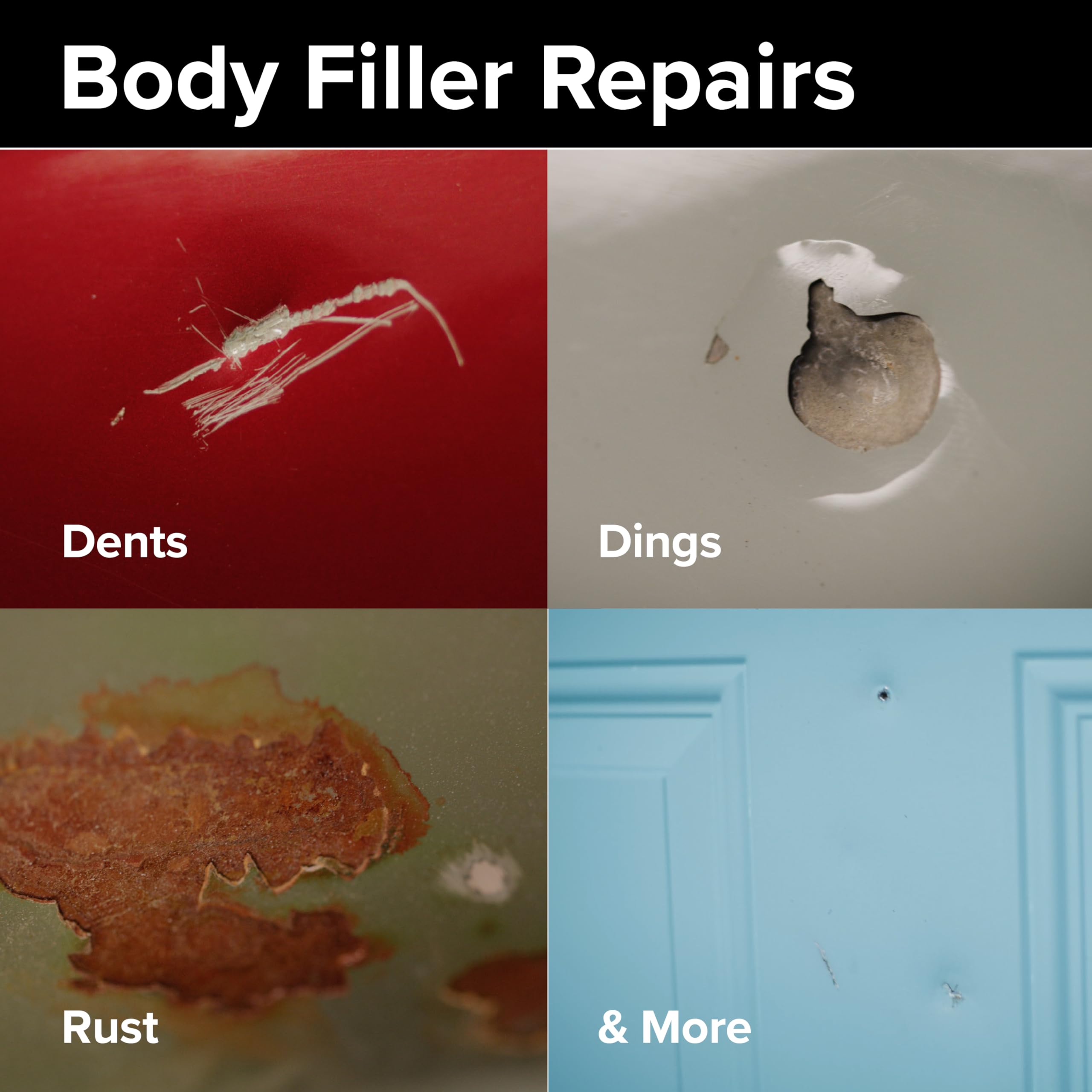 J-B Weld Body Filler - Quart - Durable Automotive & Home Repair Solution - Model 40262