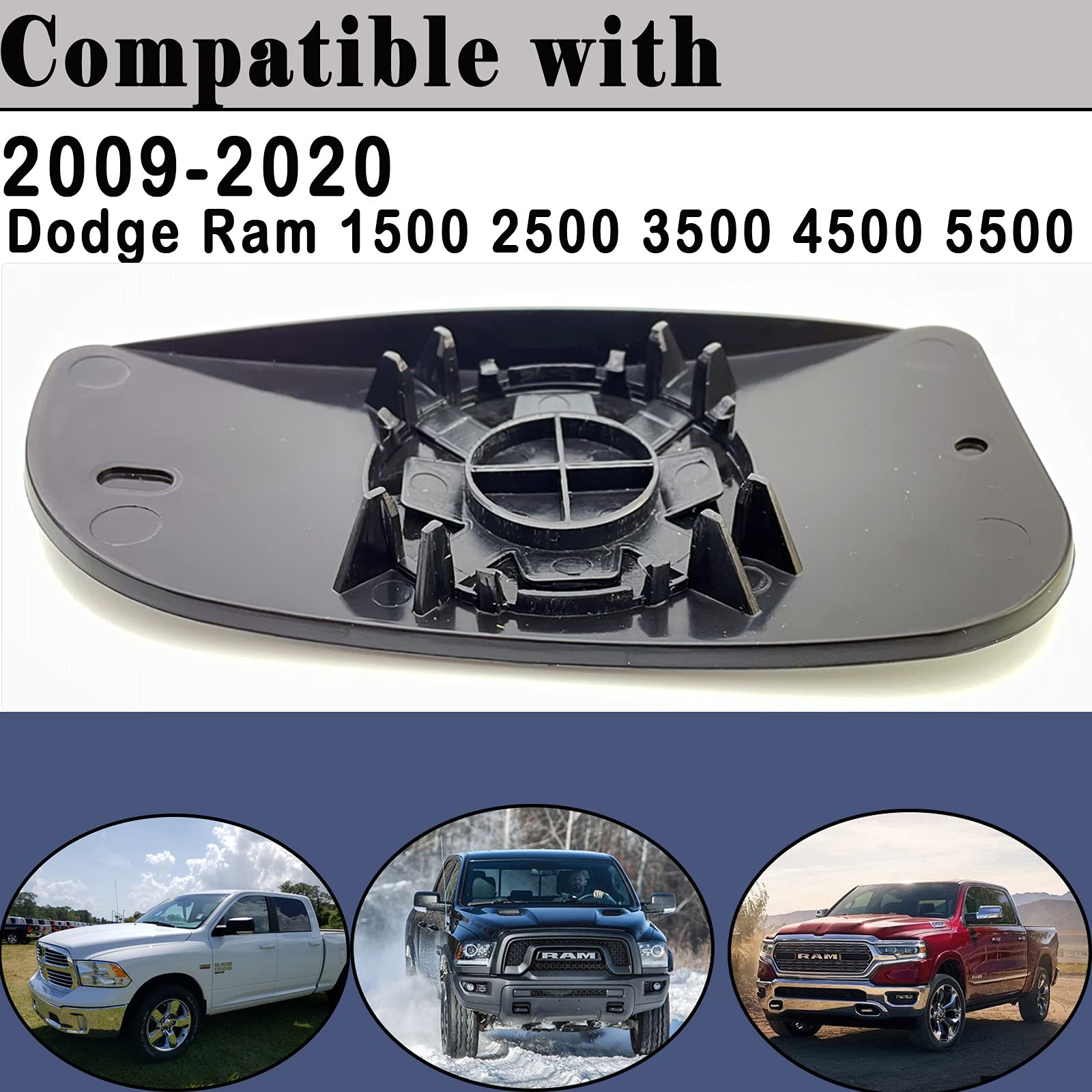 Papegia Ram Passenger Side Lower Mirror Glass - 2009-2020 Dodge Ram 1500 2500 3500 4500 5500, Convex, with Bracket,