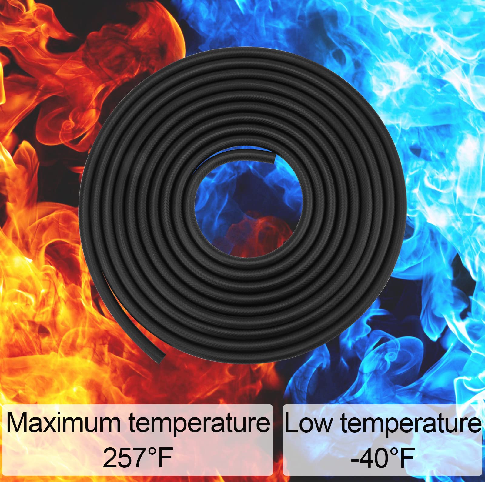 3/8'' ID Fuel Line Hose SAE 30R7, 150 psi 10' Length Fuel Hose