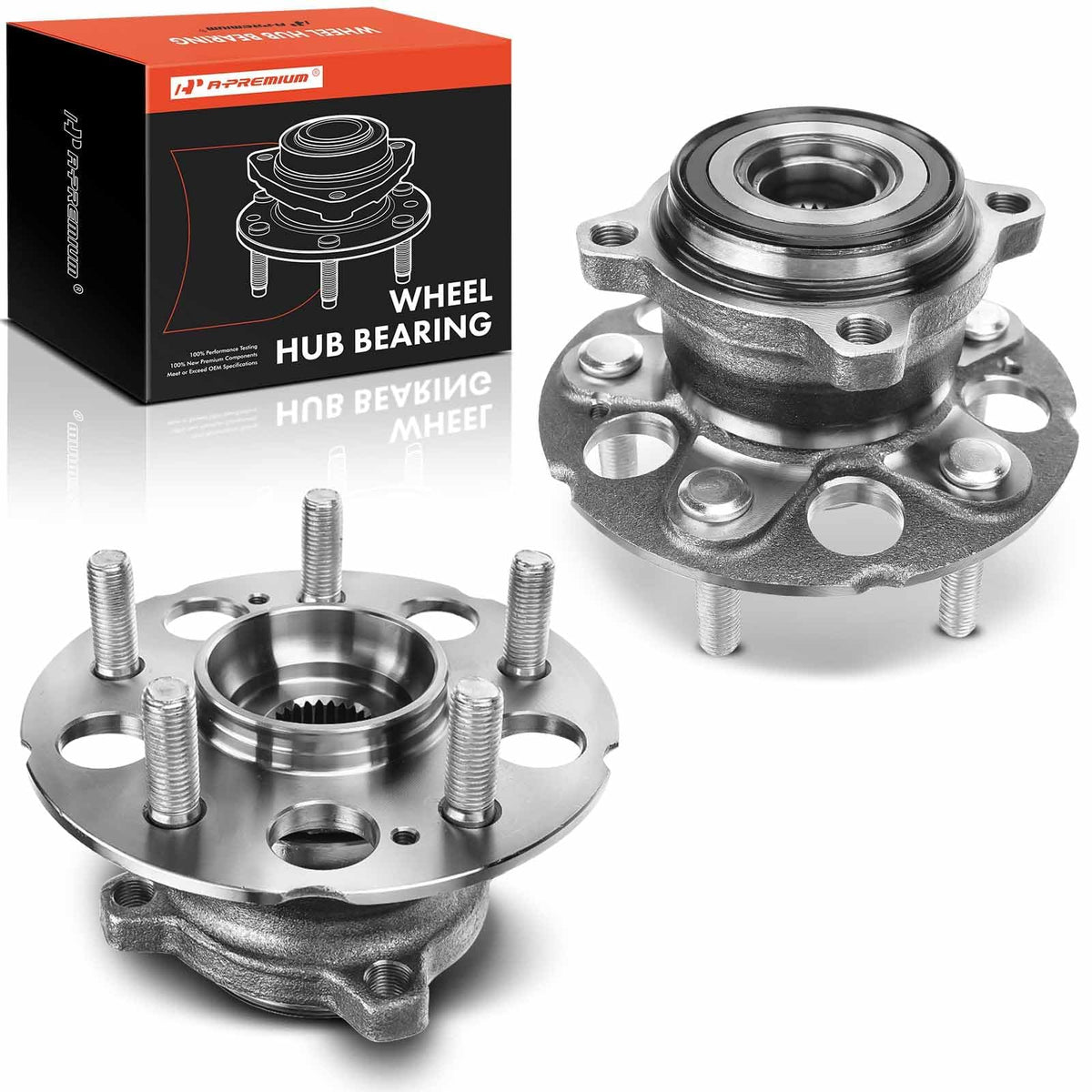 A-Premium 2 x Rear Wheel Bearing and Hub Assembly with 5-Lug Compatible with Honda CR-V CRV 2007-2011 (4WD), RDX 2007-2012, RDX 