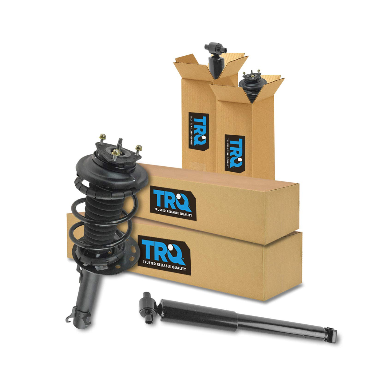 Trq Front And Rear Complete Strut Assembly & Shock Absorber Kit Complete Strut & Coil Spring Assembly Compatible With 2006-2007 