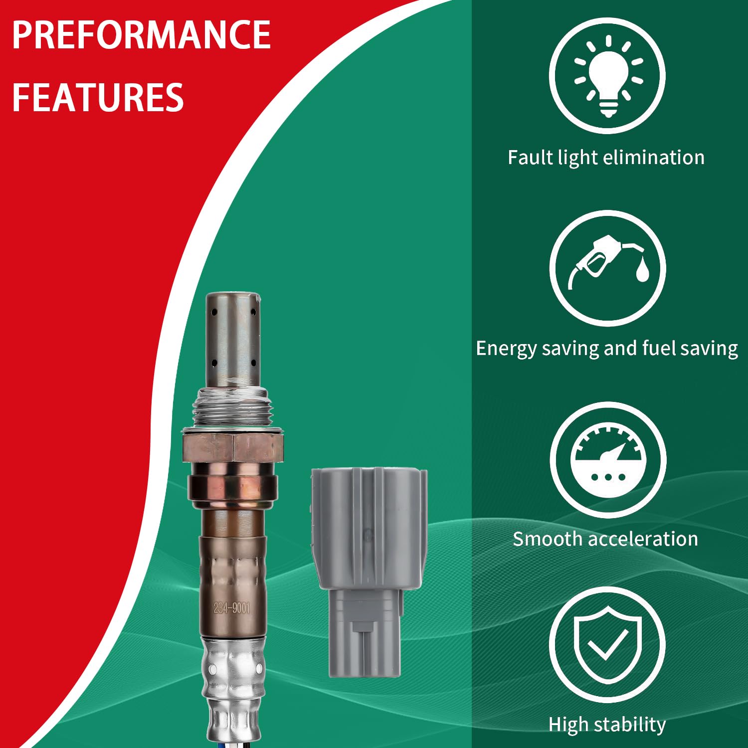 Necatuo 234-9001 Upstream O2 Oxygen Sensor Heated Air Fuel Ratio Compatible With Toyota Tundra Tacoma 4Runner 2000-2004 2.4L 2.7