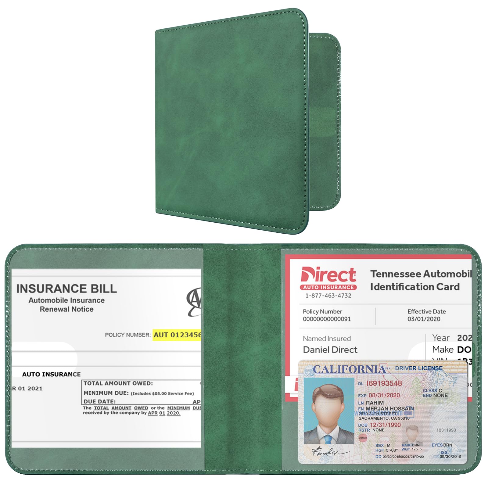 Cobak Car Registration And Insurance Holder - Men And Women Small Lightweight Vehicle Glove Box Car Organizer, Auto Truck Compar