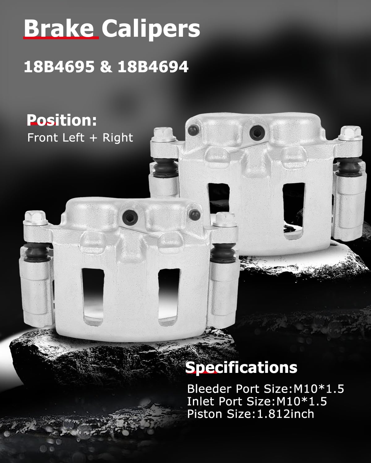 cciyu 18B4695 18B4694 Front Left & Right Brake Calipers With Bracket For Chevy For Blazer/For S10,For GMC For Jimmy/For Sonoma,F