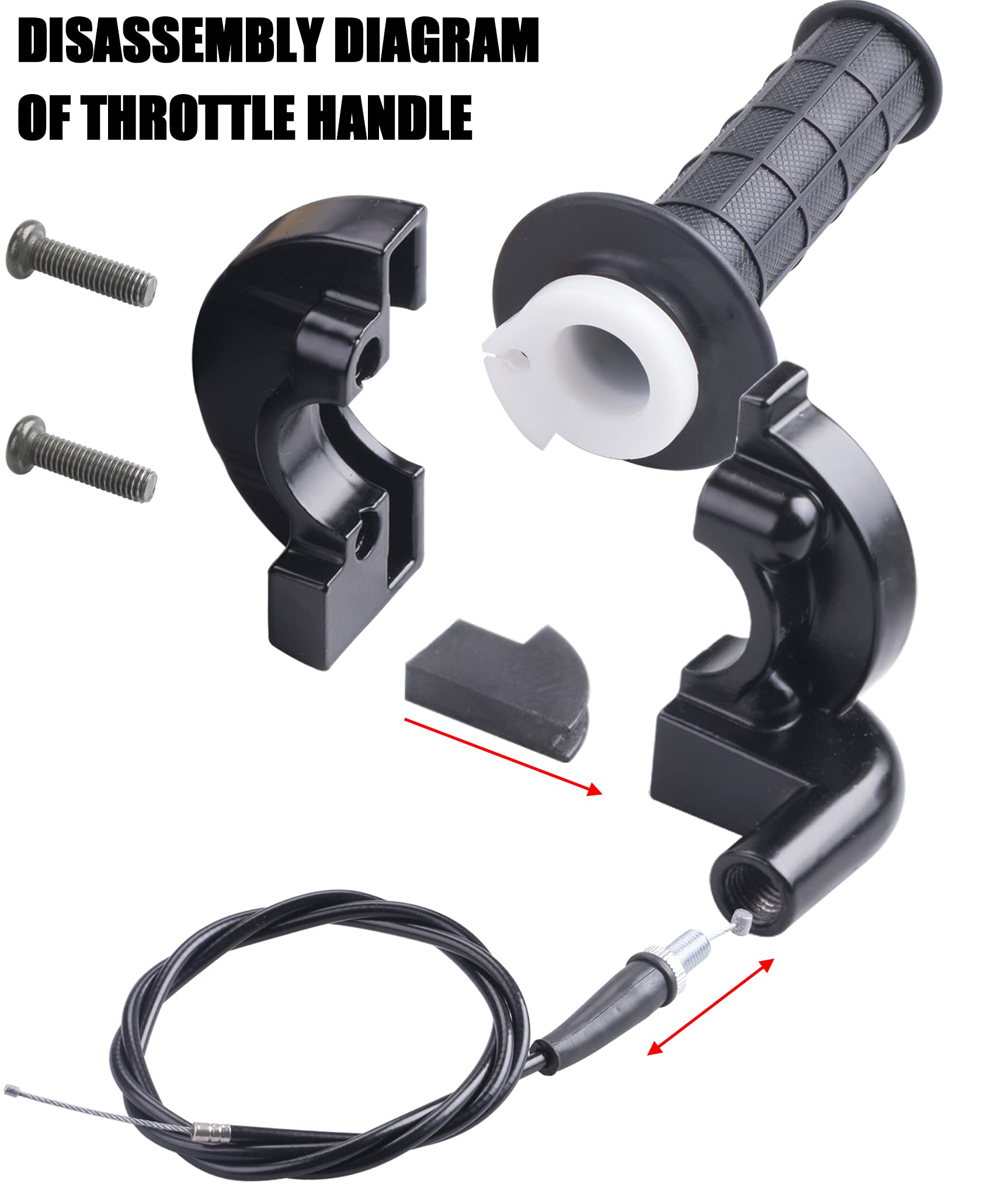 Throttle Handle+Right Brake Lever, Handle, Brake Cable, Throttle Cable Compatible With Mb165 Mb200 196Cc 200Cc 5.5Hp 6.5Hp Doodl