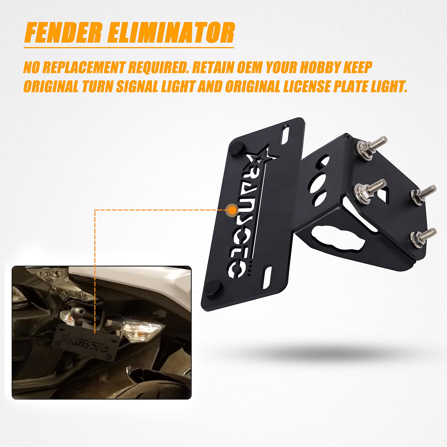 Fender Eliminator For 2017-2023 Kawasaki Z650/Ninja 650 Zx650 | Multi-Function Mount For License Plate, Turn Signals & Plate Light | No-Drill Installation
