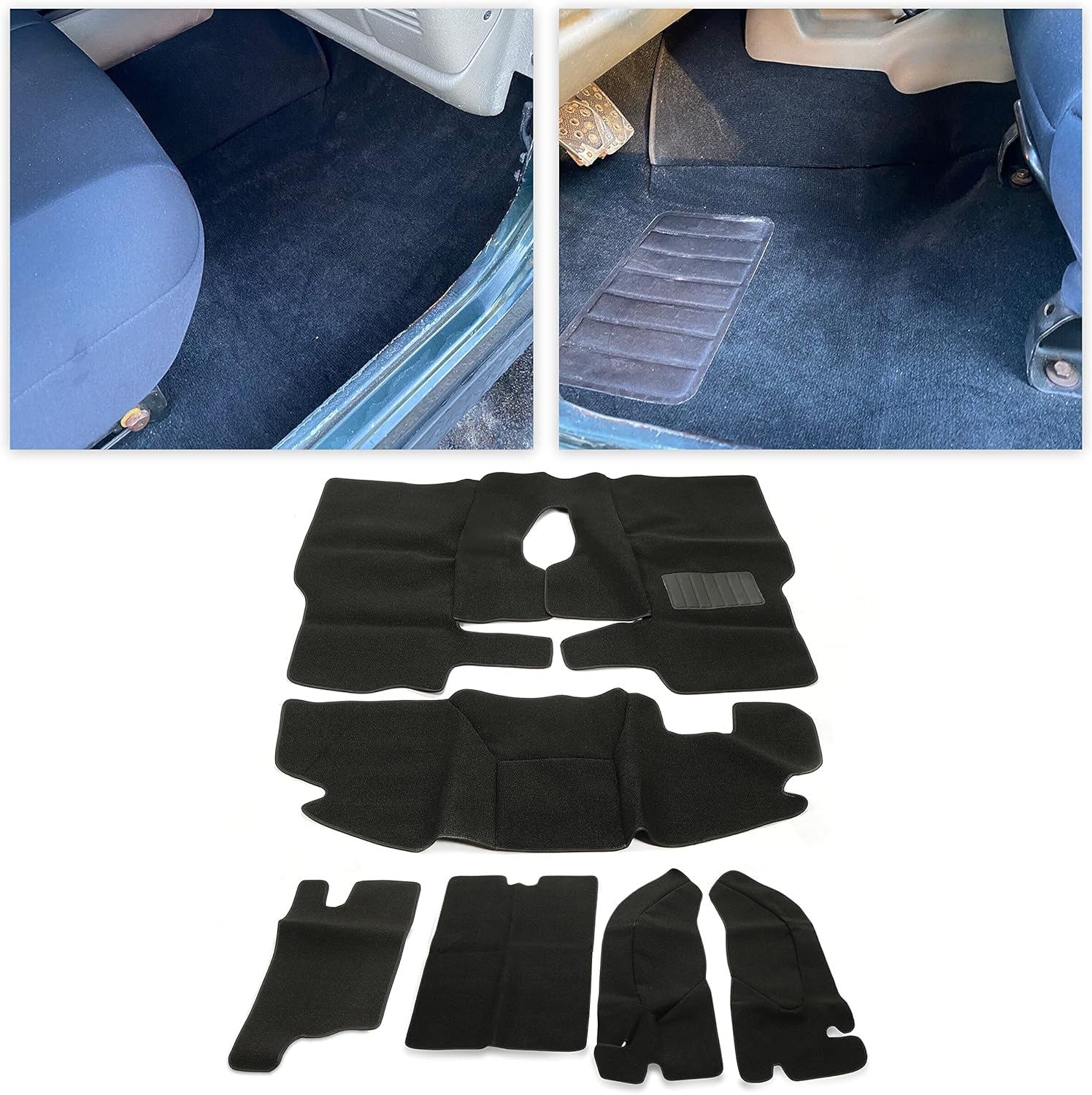Hecasa Full Carpet Mat Rug Kit Compatible With 1997-2006 Jeep Wrangler Tj Black Interior Floor Liner Mat- 6Pcs