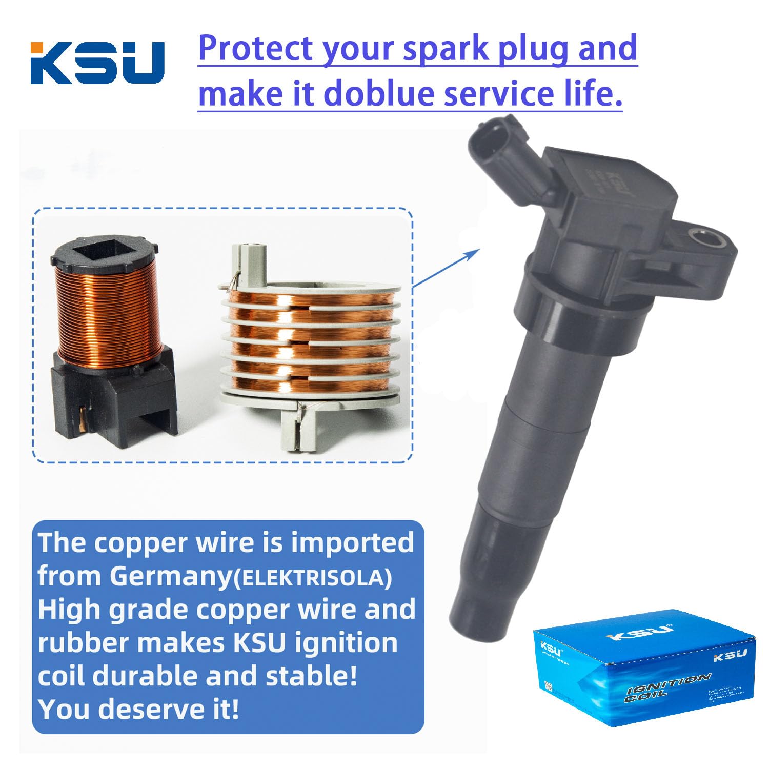 Ksu Coil Pack & Spark Plug Compatible With Hyundai Sonata 2.4L L4 2011 2012 2013 2014