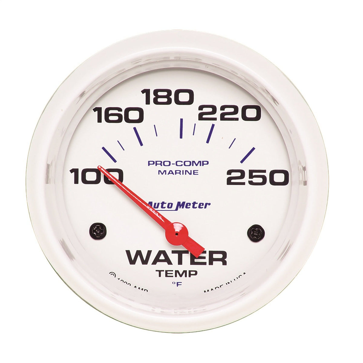 Autometer Gauge, Water Temp, 2 5/8, 100-250ºf, Electric, Marine White (200763)