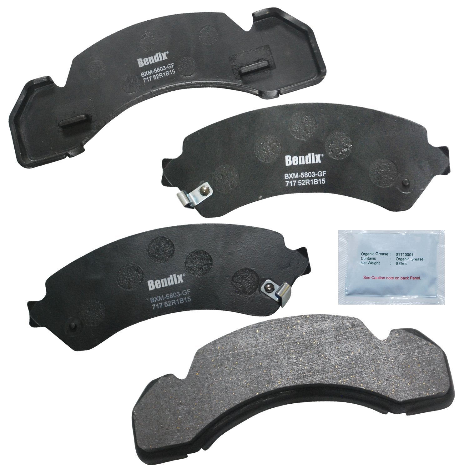 Bendix Fleet Metlok Mkd717Fm Brake Pads For Models Blue Bird Tc1000,Chevrolet B60 Kodiak Fl50,Mb60 Line,Mt35 C3500Hd K300 200 Fa