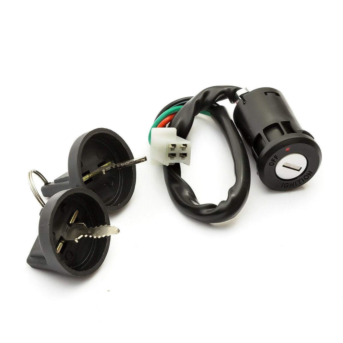 HERIS 4 Pin Ignition Switch Key Set with Cap for 50cc 70cc 90cc 110cc 125cc 150cc 200cc 250cc TaoTao SUNL Chinese ATV Dirt Bike 