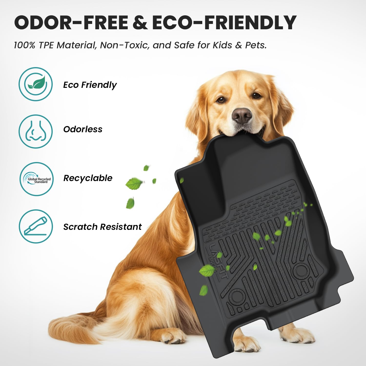 Lasfit Floor Mats&Trunk Mat With Backrest Mat For Toyota 4Runner 2025(Only Fit 7 Seats), All Weather Tpe Custom Fit Floor Liner