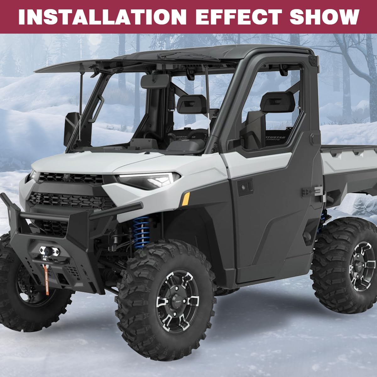 Ranger Side View Mirrors Door Mounted, The Spring Back Feature Allows Easy Reset After Fold, Shejisi Upgraded Utv Mirrors For Full Door 2018-2024 Polaris Ranger Crew Sp Xp 570 1000, Polaris Northstar