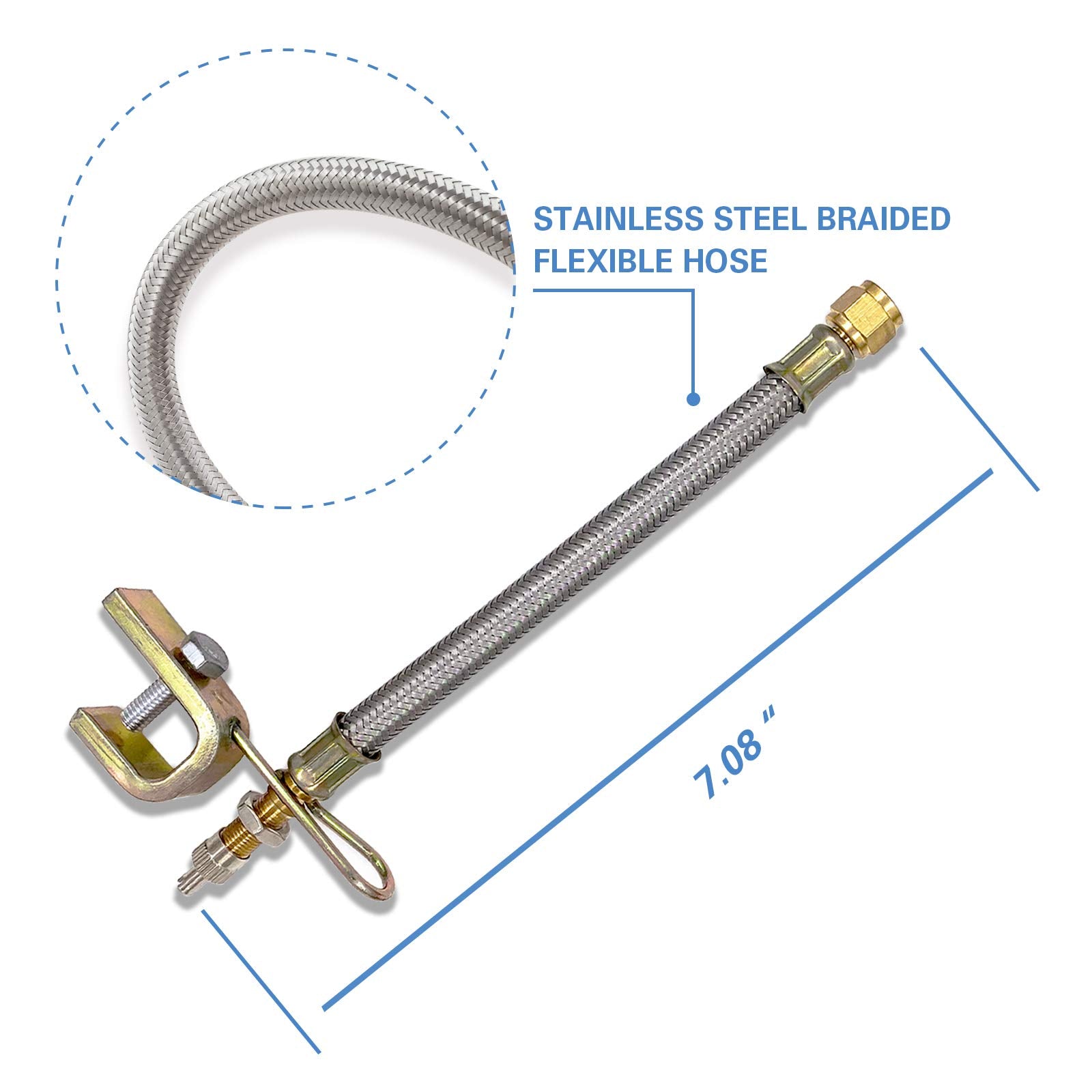 Ckauto 2 Pcs 7''/180Mm Metal Valve Stem Extenders, Universal Valve Stem Extensions Made Of Epdm Rubber, Fit For Heavy Vehicles,
