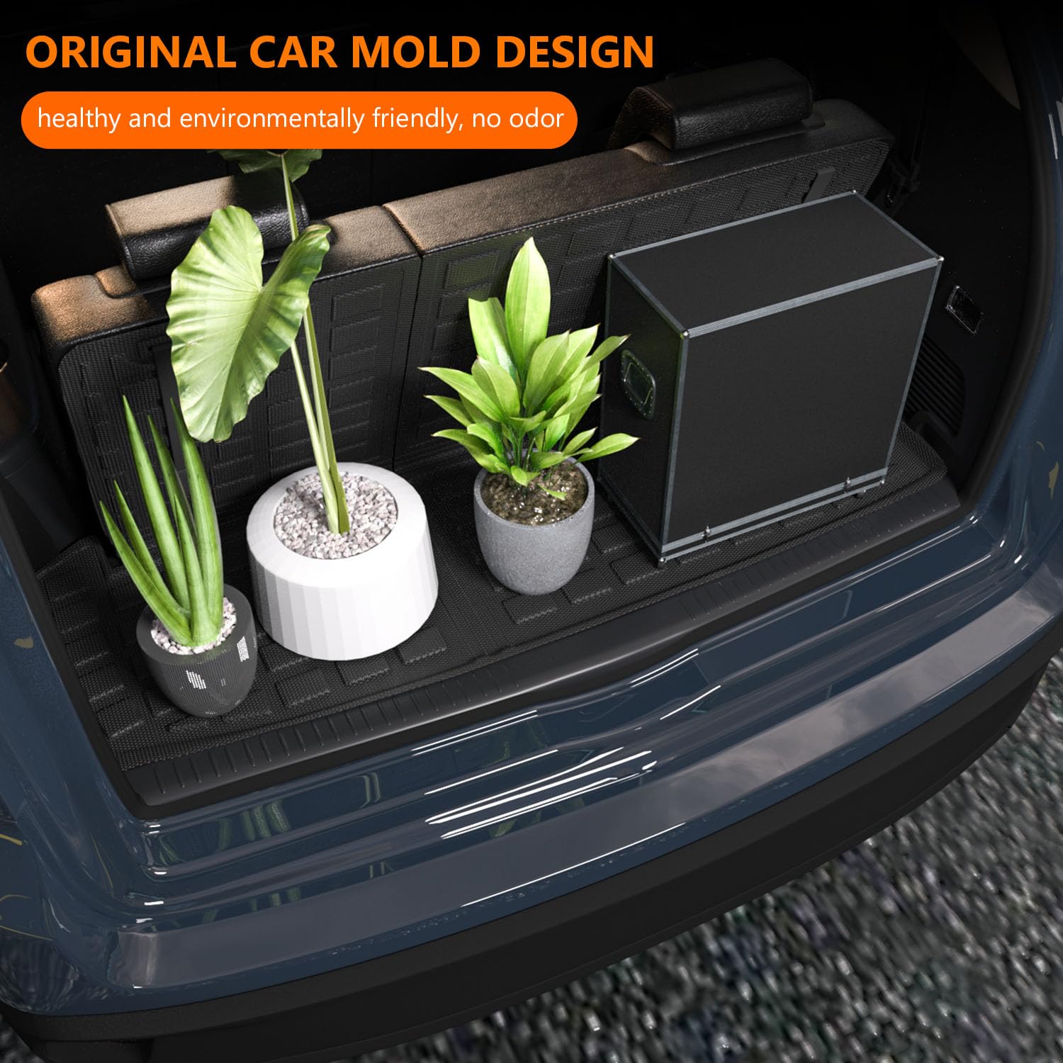 Xipoo Cargo Liner Compatible With 2014-2019 Toyota Highlander Trunk Mat With Backrest Mat Replacement For 2014-2019 Highlander Accessories (Fit 2014-2019 Toyota Highlander,Cargo Mat With Backrest Mat)