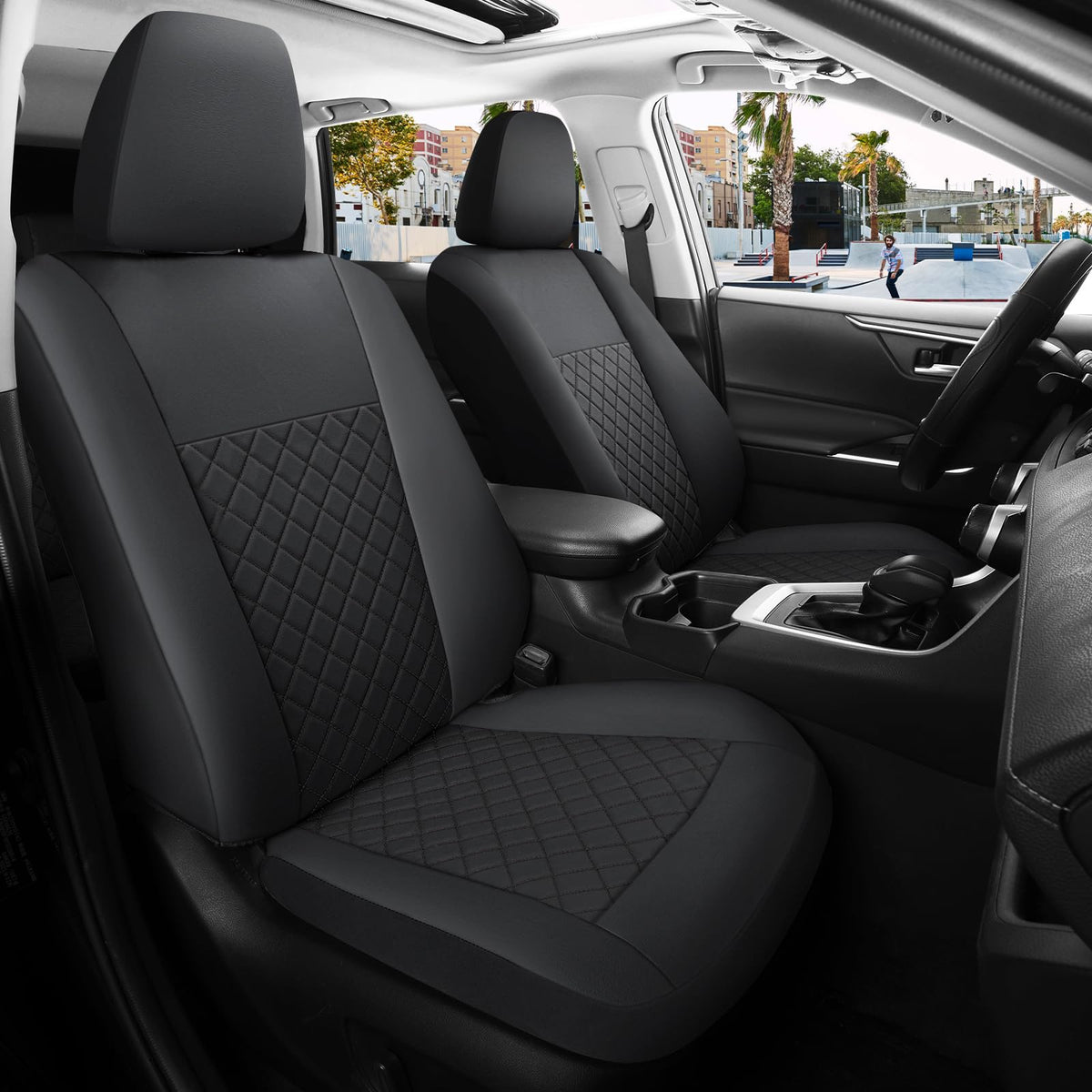 GIANT PANDA Custom Fit Full Set Car Seat Covers Fit for Toyota Corolla 2014 2015 2016 2017 2018 2019 S SE XSE Sedan, Front and R