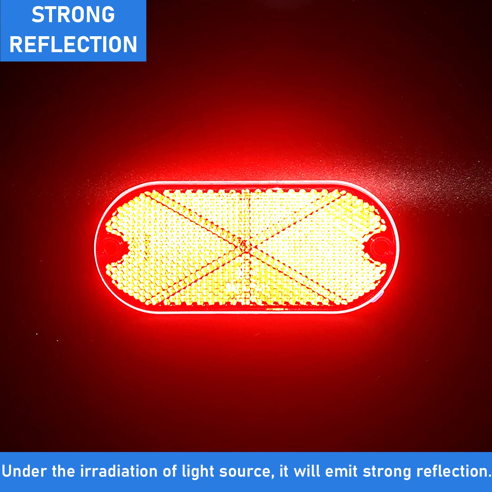 Reflector Self Adhesive Oval 114X50Mm Safety Waterproof Stick On For Driveway Mailbox Trees Fender Trailer