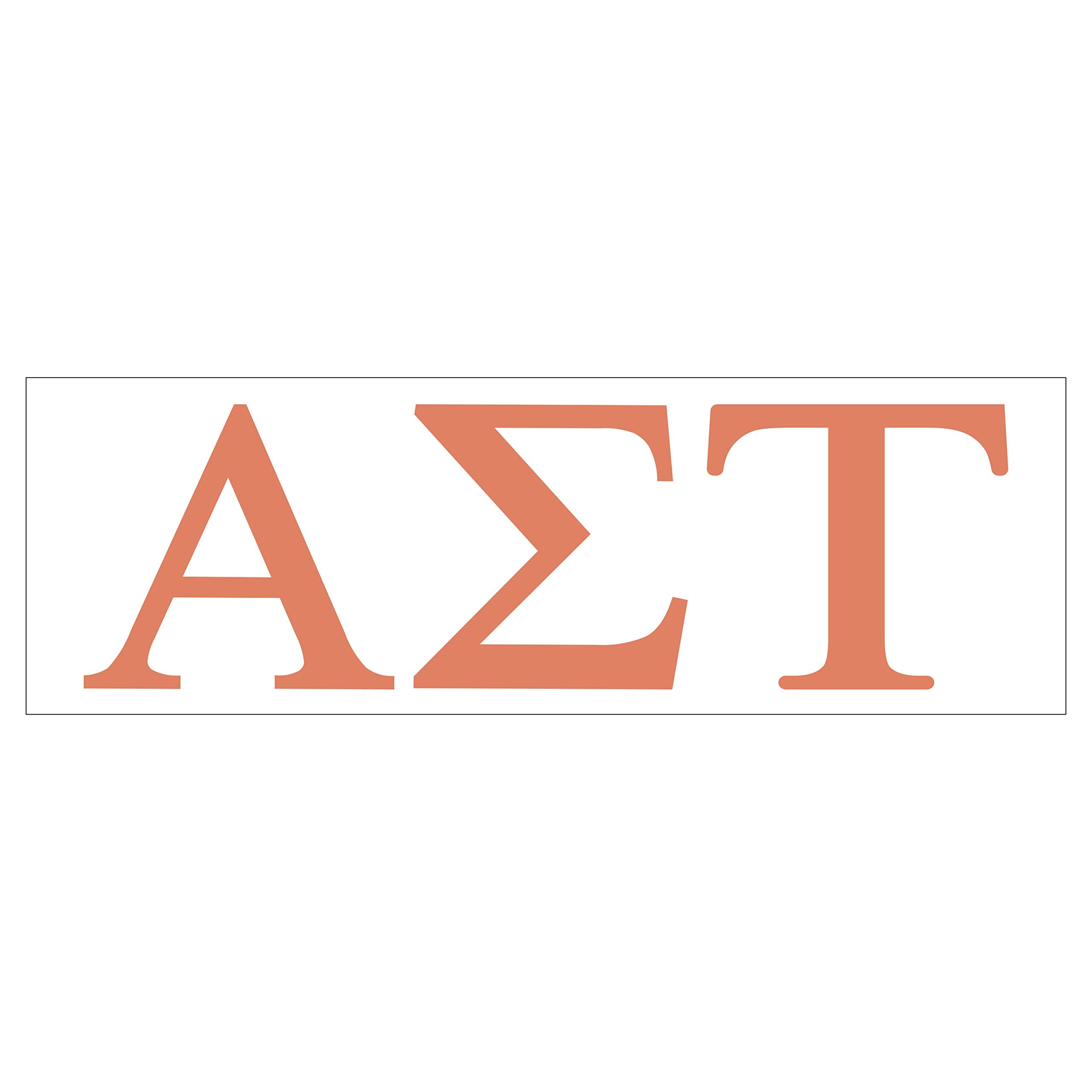 Pro-Graphx Alpha Sigma Tau Greek Sorority Sticker Decal, 2.5 Inches Tall, Coral