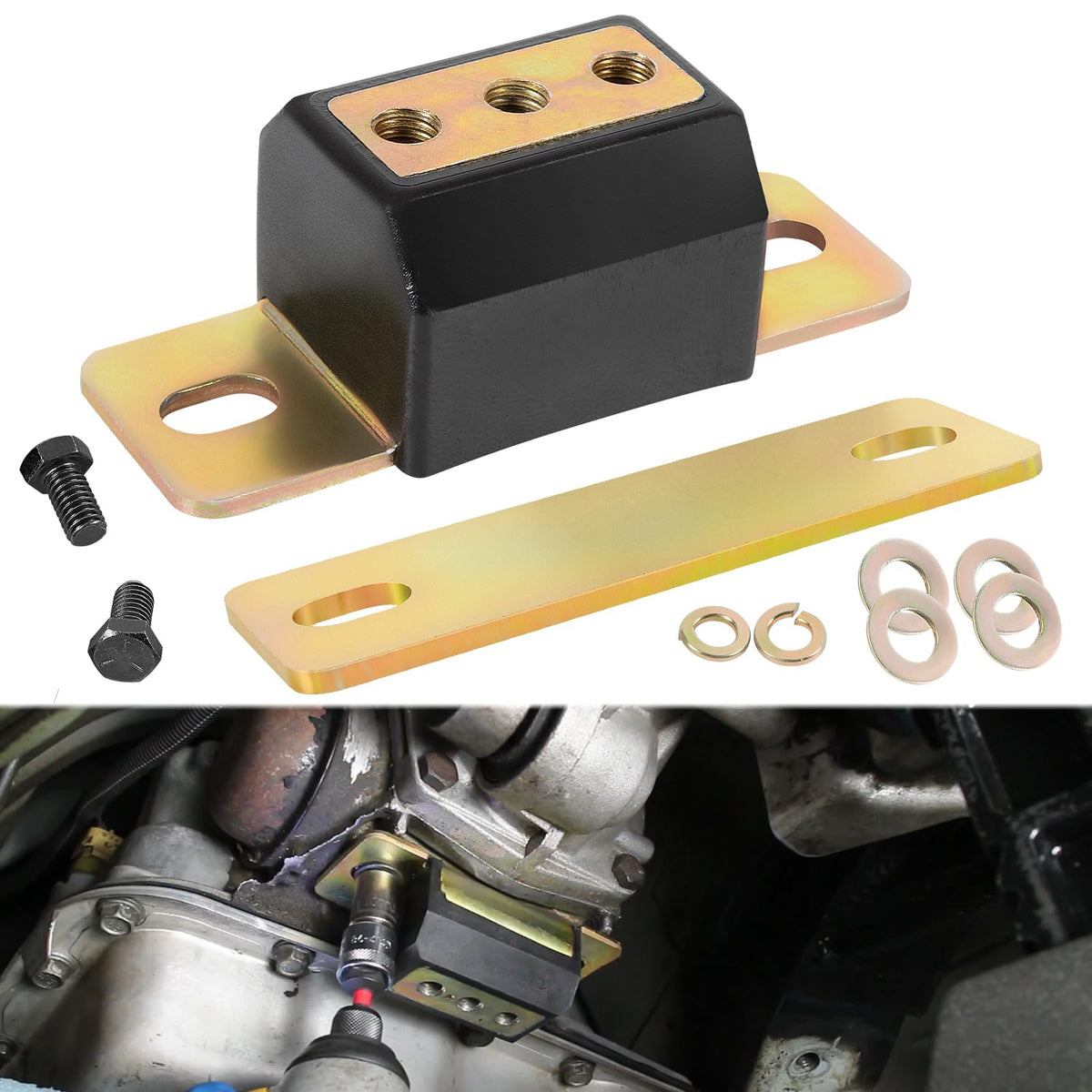 3.1108G General Transmission Mount Performance Polyurethane Mounts Bracket Set Fit For Gm Cars And Trucks Th350, Th400, 700R4, And For Chevy Turbo Most Transmissions