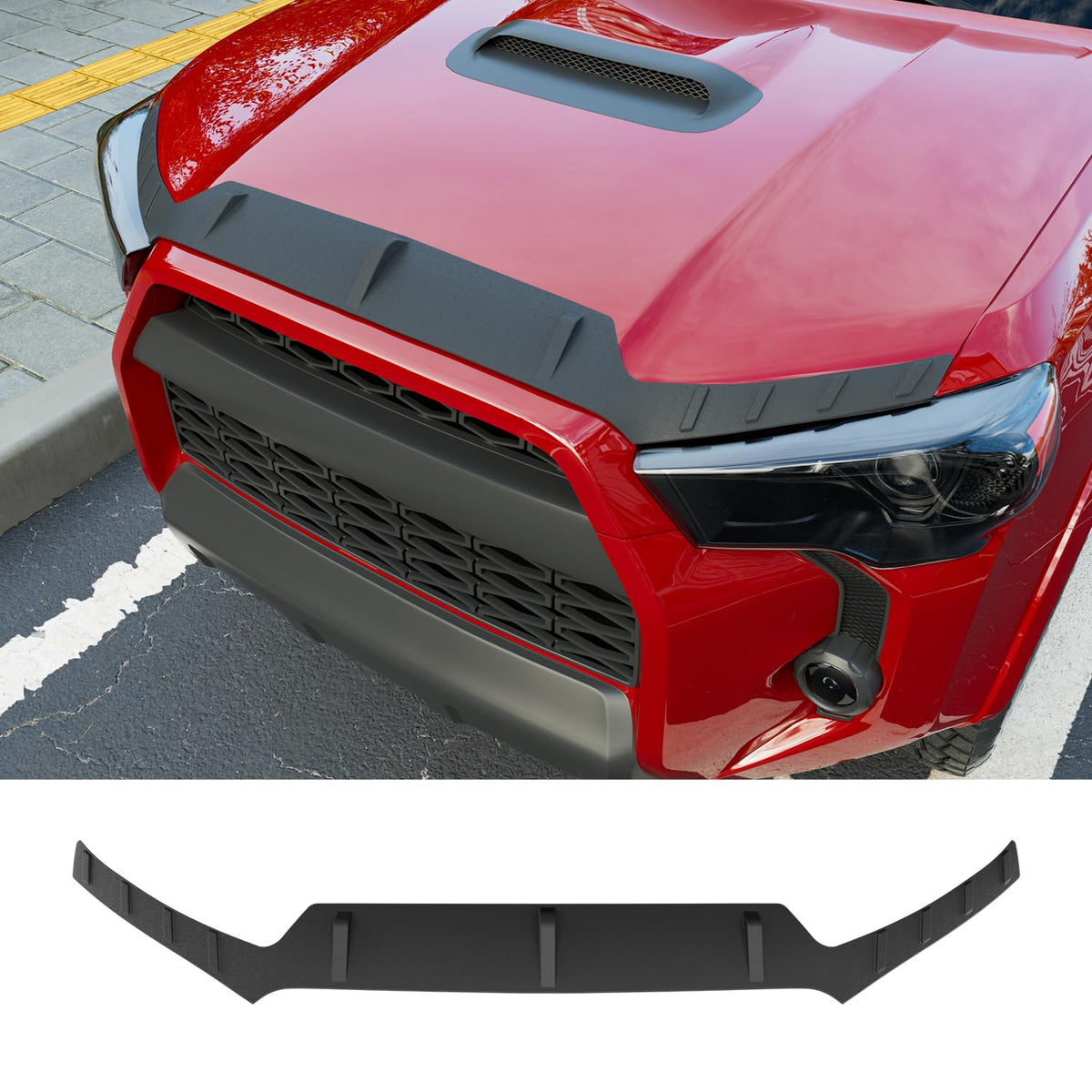 powoq Hood Deflector Compatible with 2010-2024 Toyota 4Runner Hood Protector Shield TPE Deflector Replacement for 2010-2024 Toyo