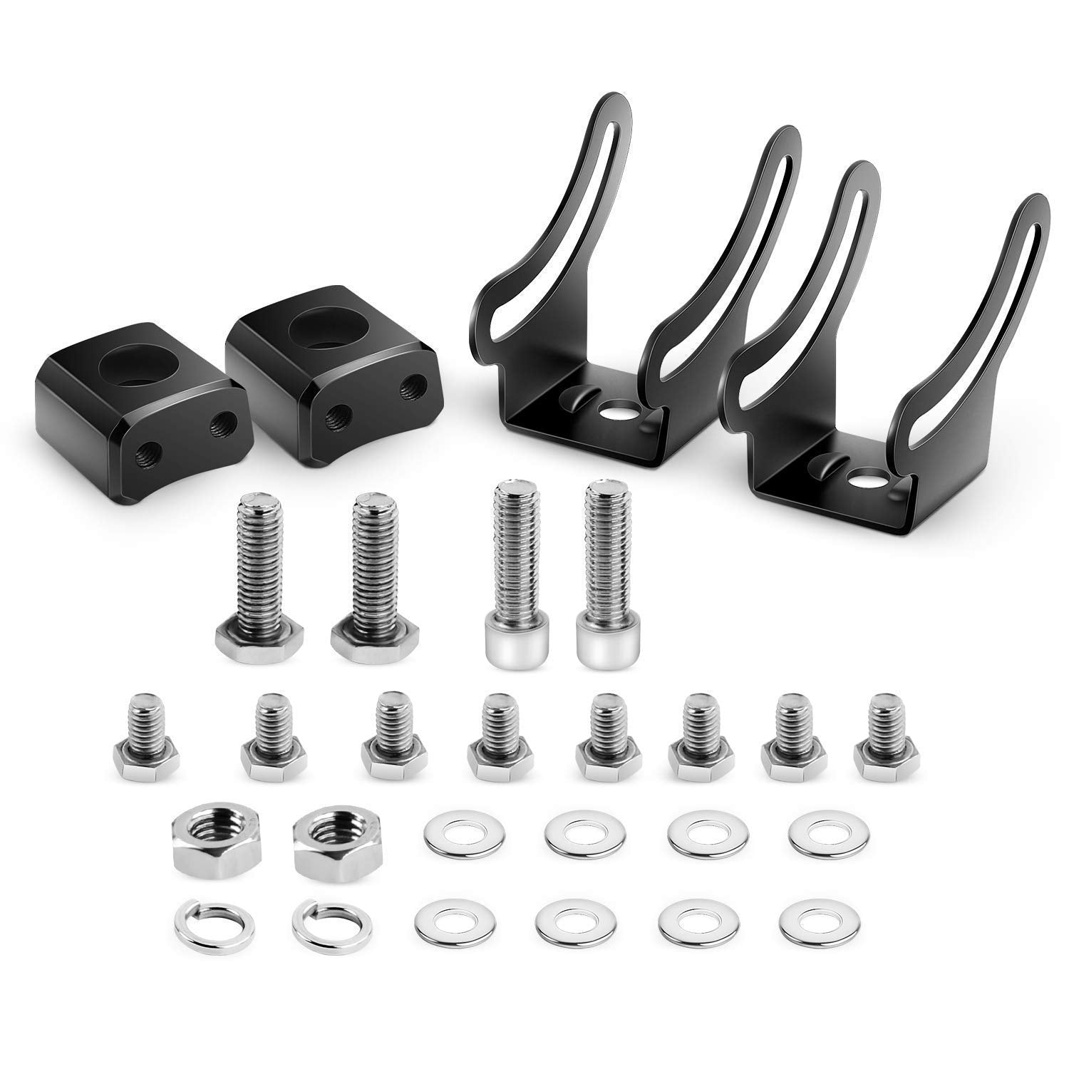 Nilight 2Pcs Mounting Base Bracket Led Light Bar Slide Mount Bracket 2 Years Warranty (90034B),Black