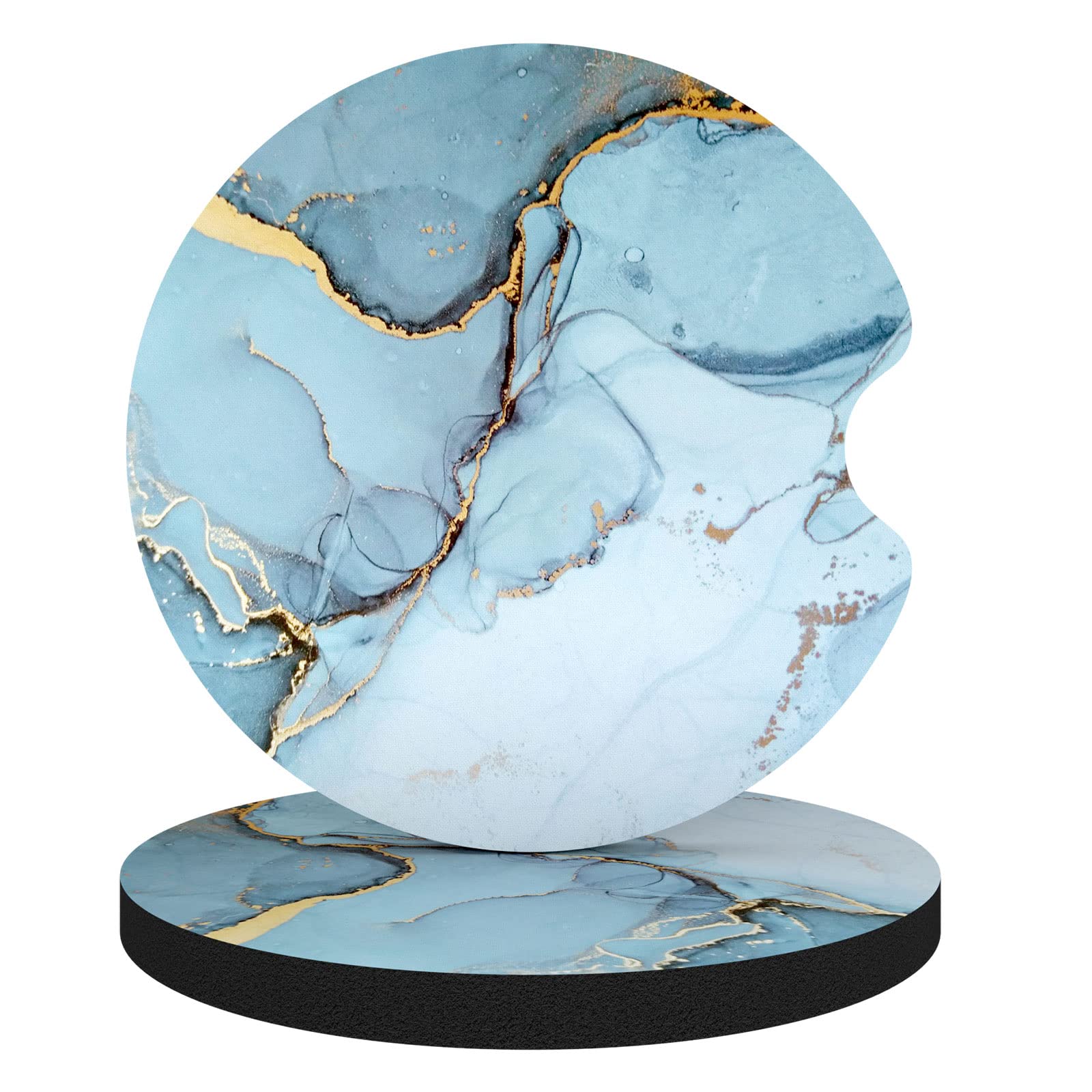 Aiawoxc Car Cup Holder Coasters, 2 Pack Universal Auto Anti Slip Insert Coaster, Rubber Car Coasters With A Finger Notch, Cute C