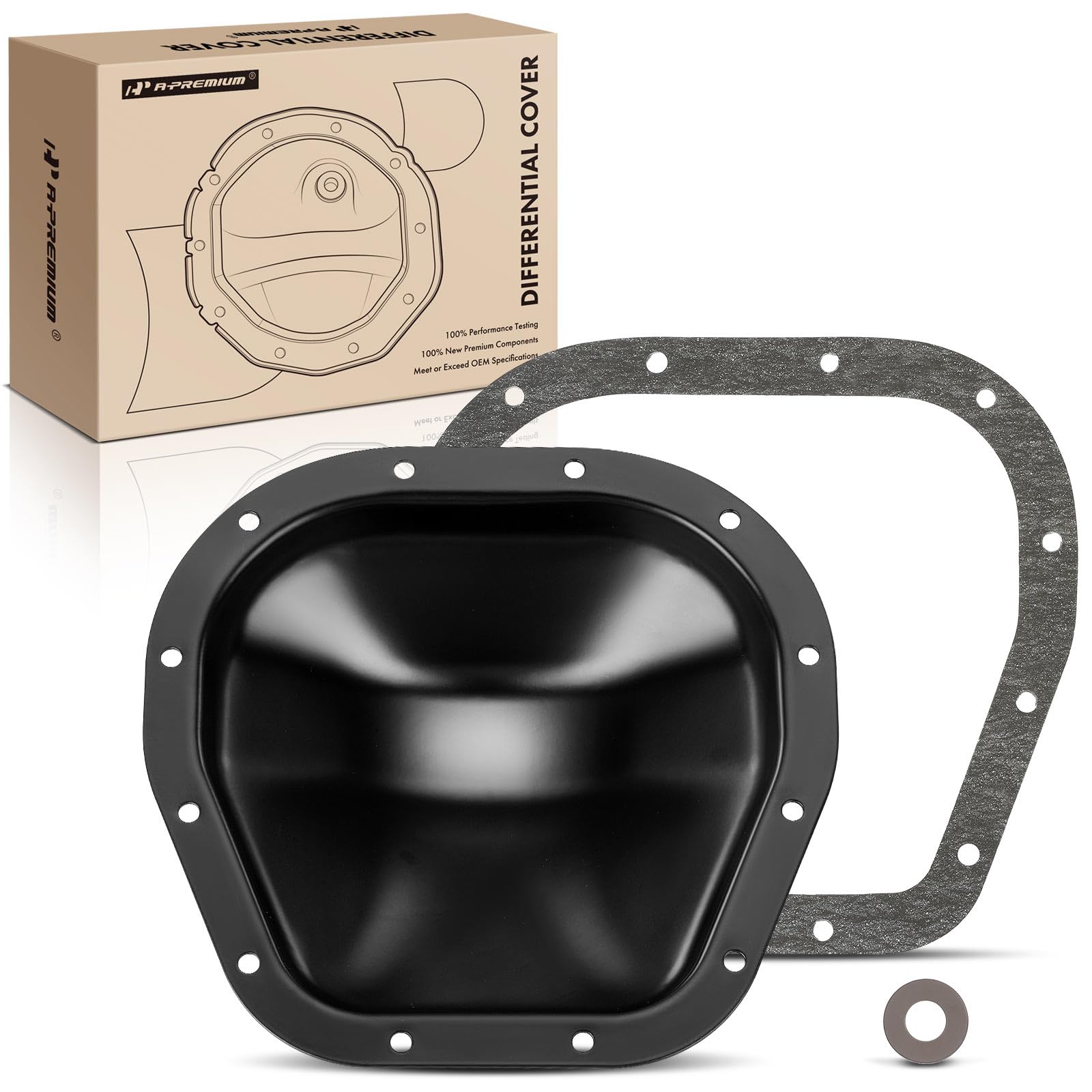 A-Premium Rear Differential Cover With Gasket Compatible With F-150 Heritage, Transit-150, Transit-250, Transit-350 Hd, Expediti