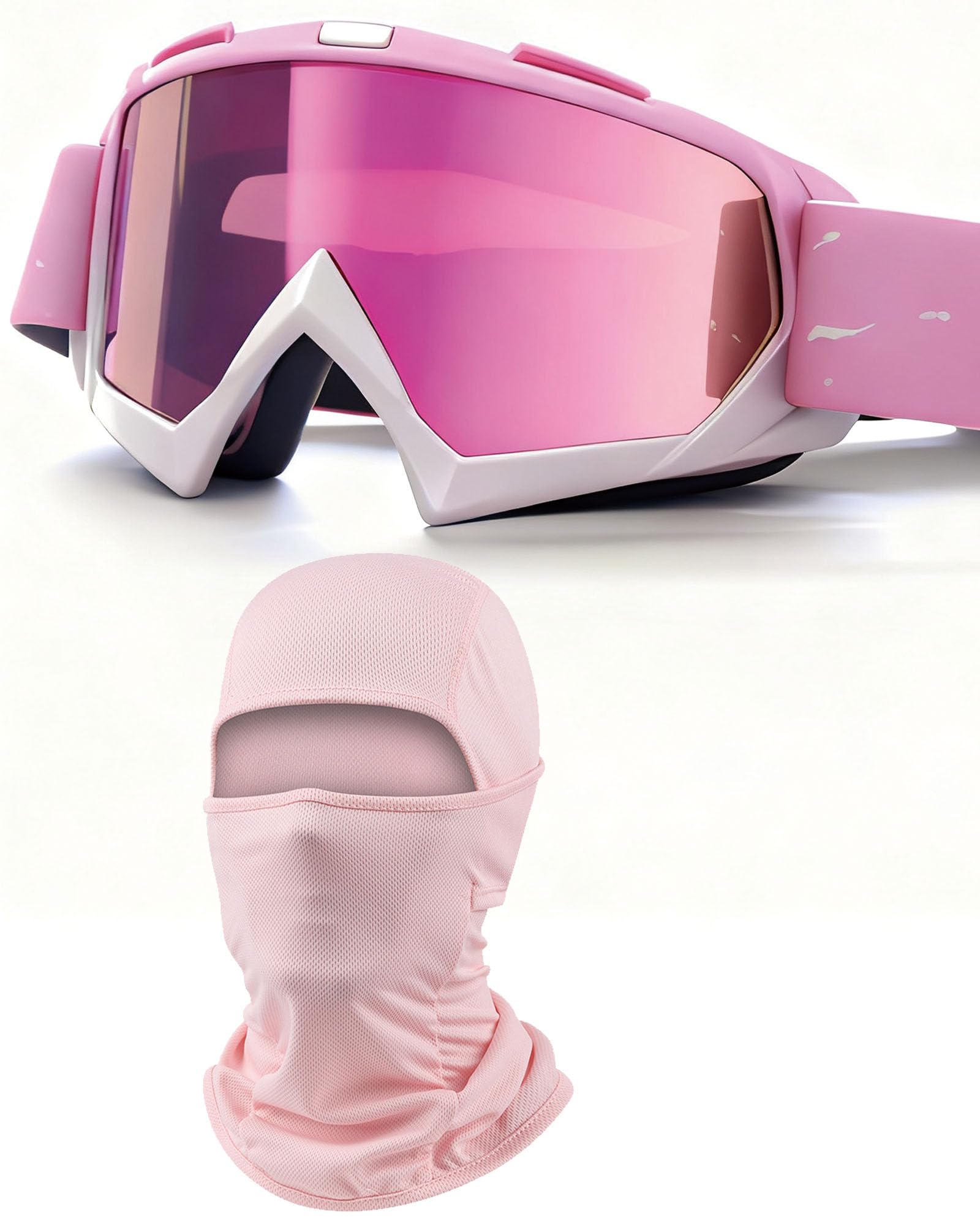 immoono Motorcycle Goggles with Balaclava for Women Girls, Dirt Bike ATV Motocross Riding Racing Ski Goggle Safety Glasses, Grad