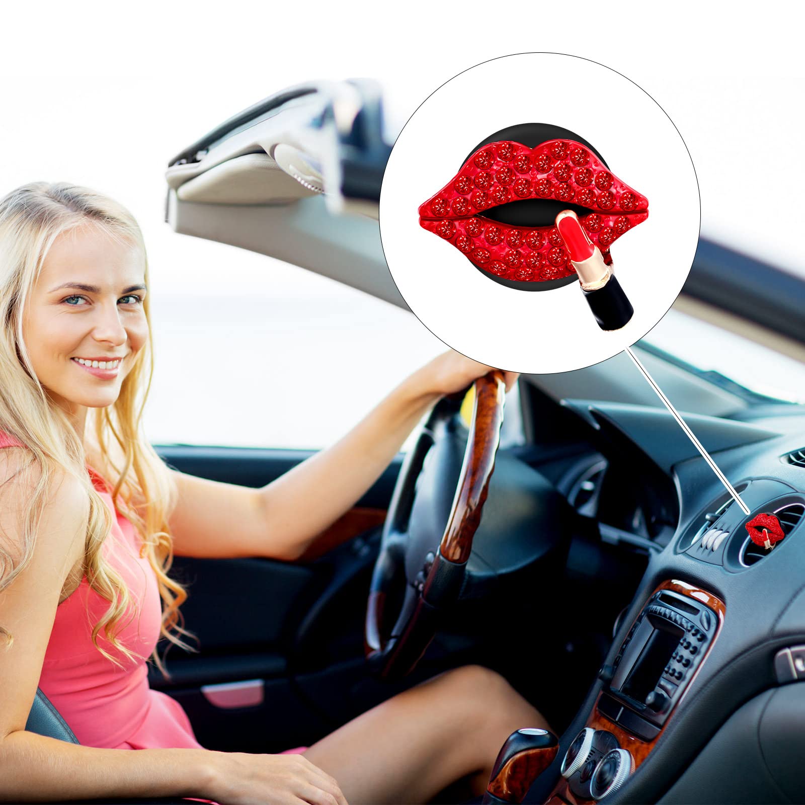 Frienda 8 Pcs Bling Car Air Vent Clips Crystal Rhinestone Air Conditioning Outlet Clip Cute Diamond Interior Car Accessories For