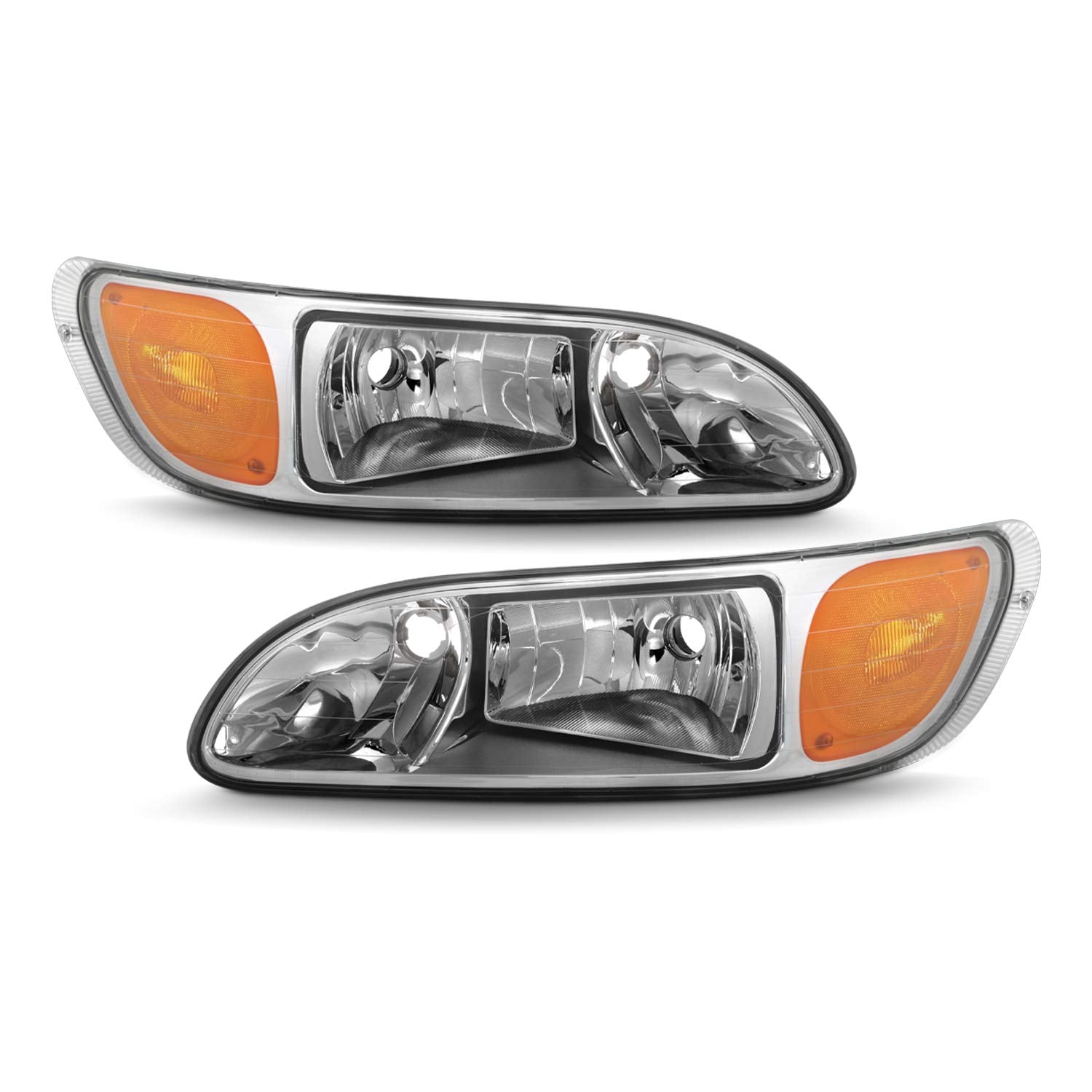 Akkon - For 2005-2015 Peterbilt Class 8 Trucks 325 384 386 330 335 337 340 348 382 Oe Chrome Housing Headlights