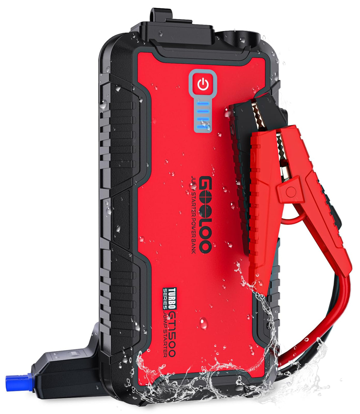 Gooloo Jump Starter Battery Pack - 1500A Peak Car Jump Box, Water-Resistant Battery Booster For Up To 8.0L Gas Or 6.0L Diesel En