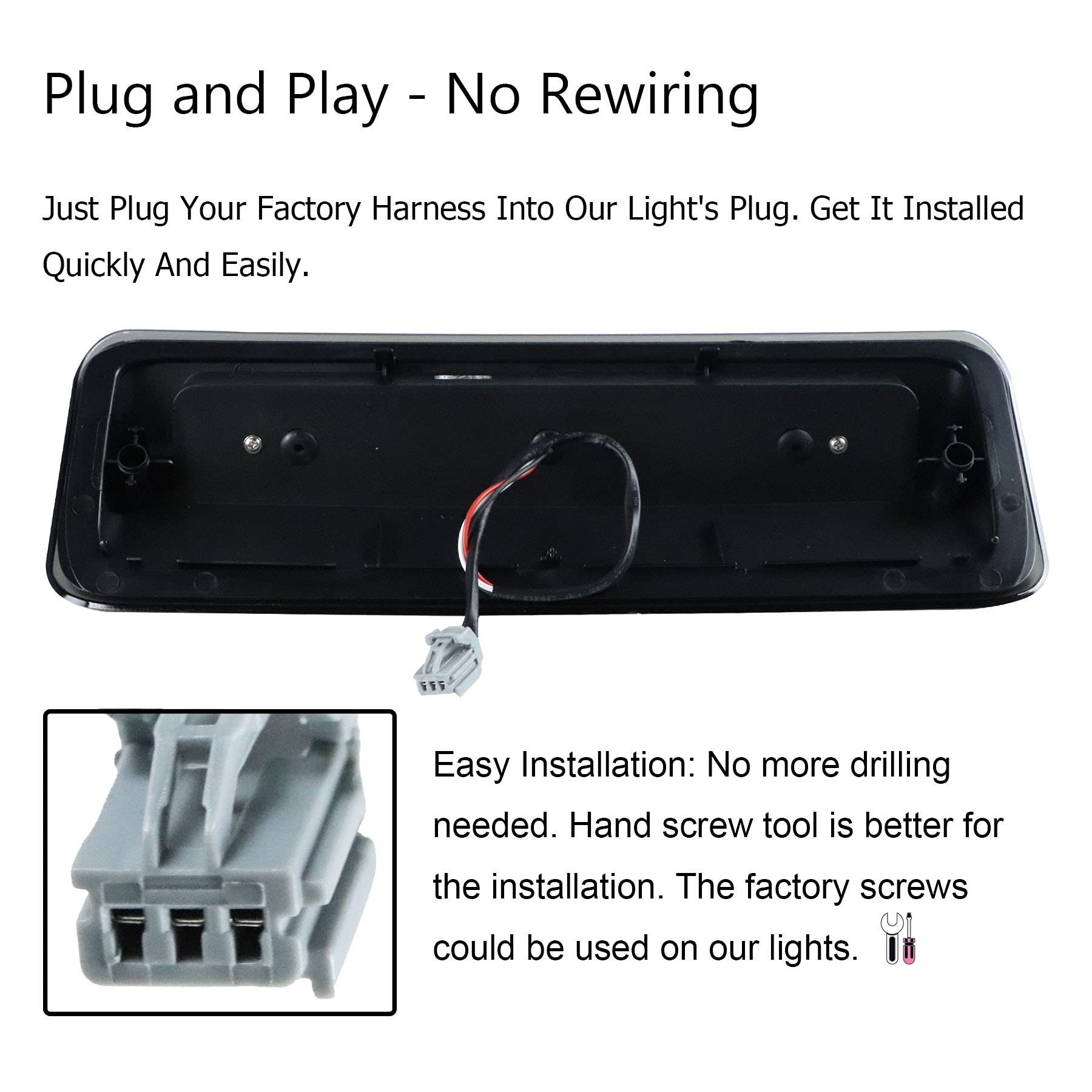 Led Third 3Rd Brake Light For 04-08 Ford F150, 07-10 Explorer, 06-08 Lincoln Mark Rear Cargo Lamp High Mount Stop Light