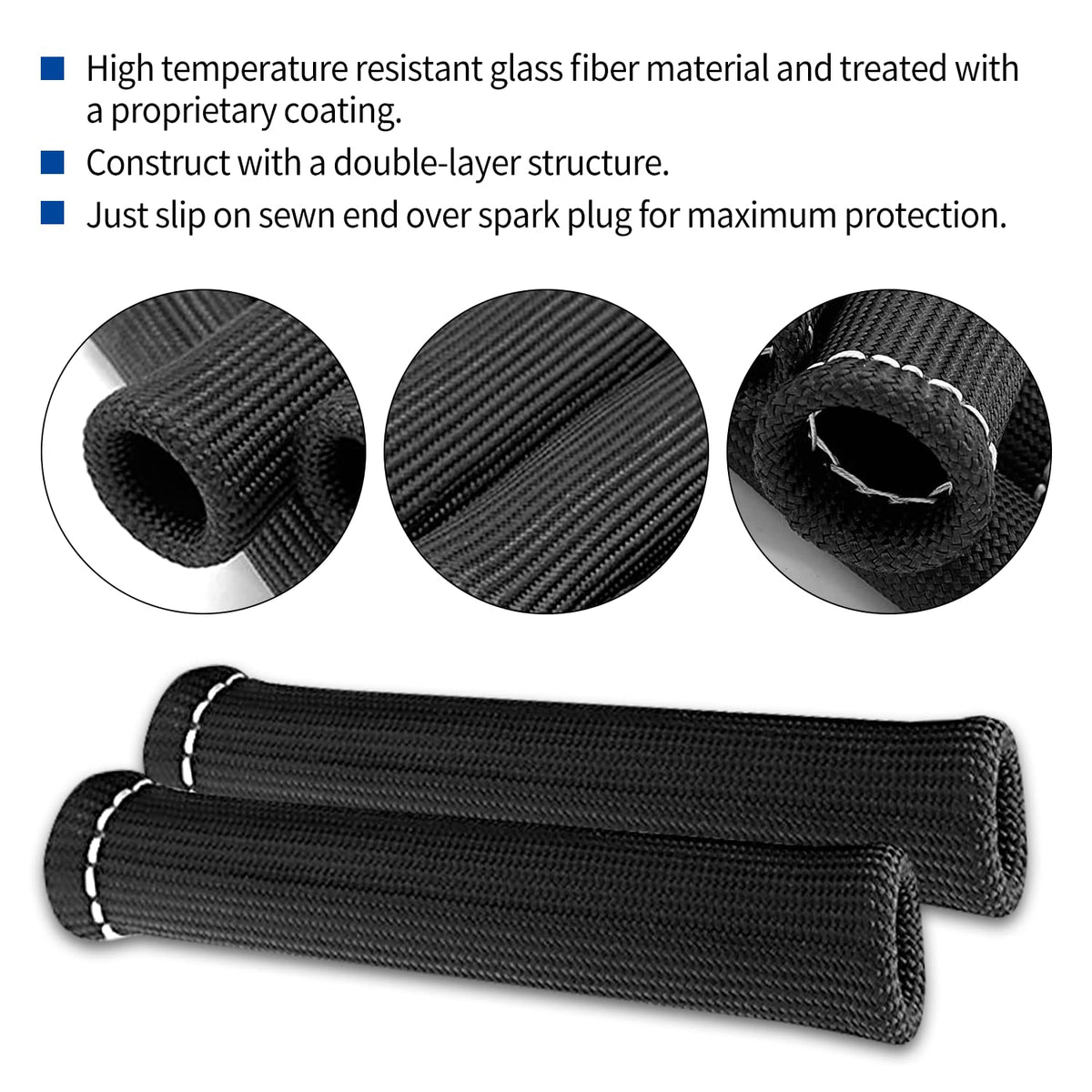 Spark Plug Wires Boots Heat Shields, 1500? Protector Covers Sleeves 6 Inch Autom WBCARB0776D3QSG