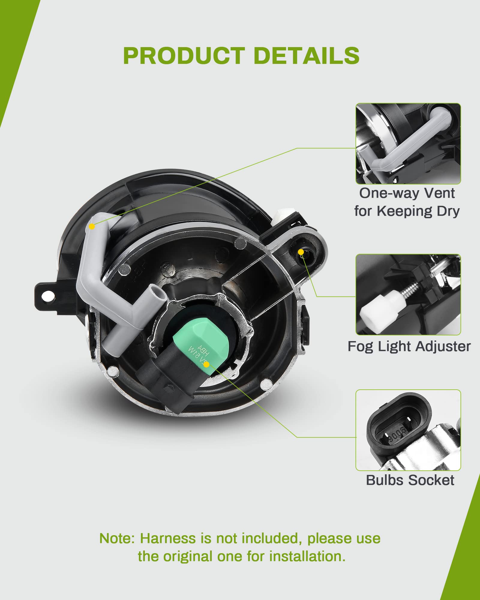 Autosaver88 Fog Lights Compatible With 2001 2002 2003 2004 2005 Bmw 320I / 325I / 325Xi / 330I / 330Xi / Bmw 3 Series E46 (Only