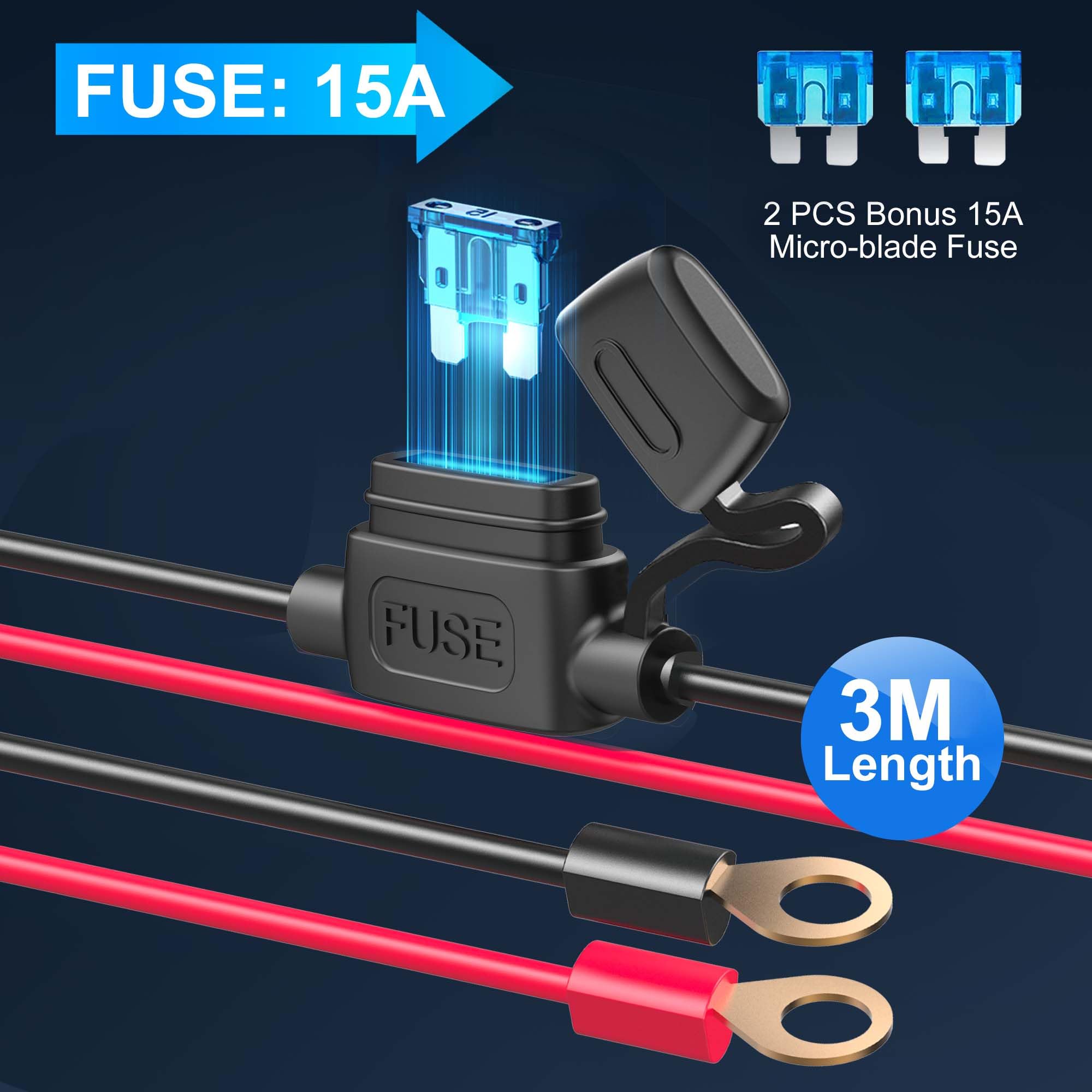 12V Socket Power Outlet, 10FT Cable 24V 216W Multi Port Outlet, 12 Volt Car Cigarette Lighter Adapter USB Charger Cigarette Ligh