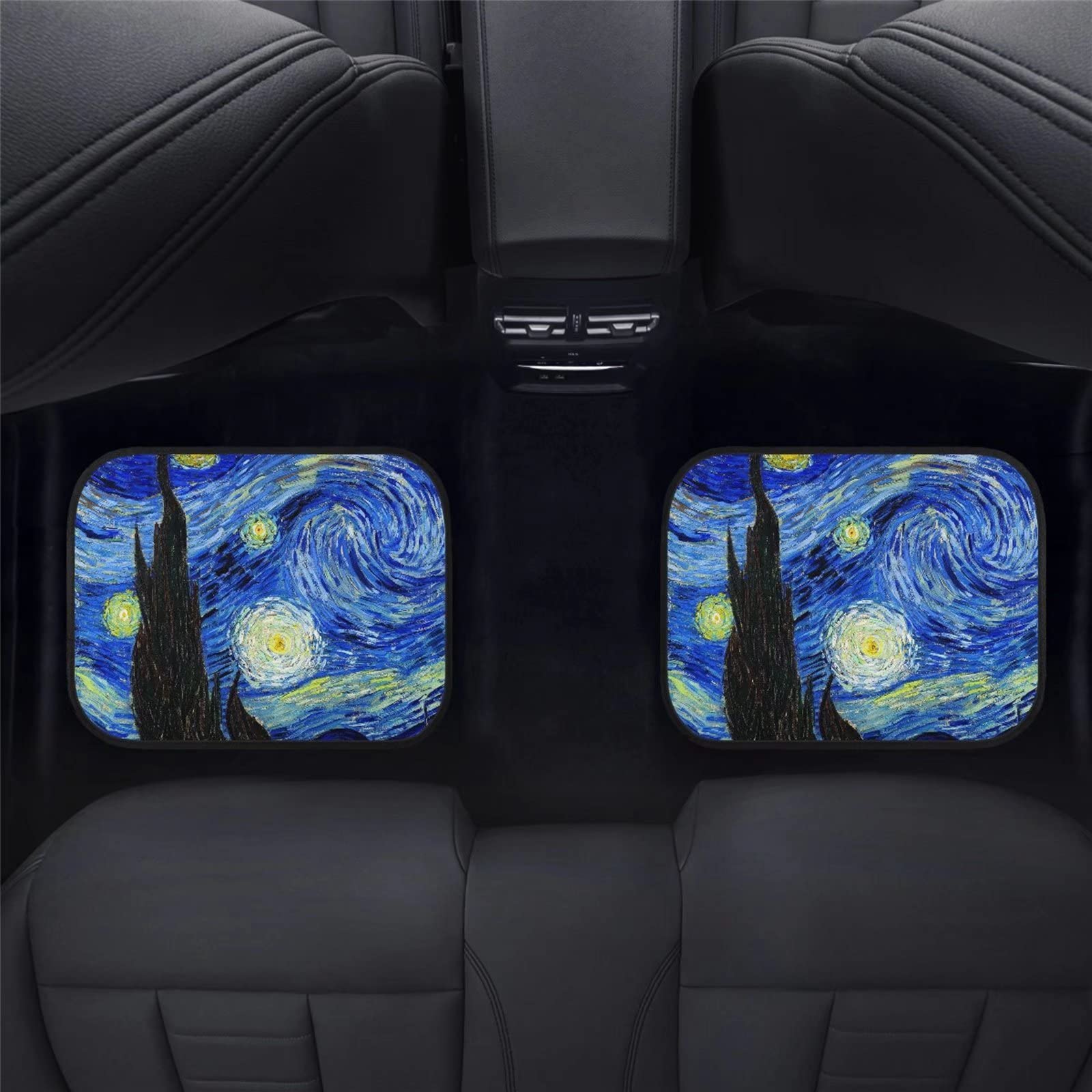 Suhoaziia Starry Night Car Floor Mats Carpet for Sedan SUV Truck, Front & Rear Seat Rug 4pcs, All Weather Liners Protection for