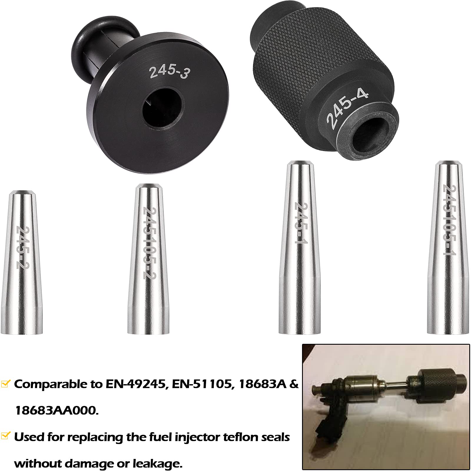 6706 Fuel Injector Rail Assembly Remover & Gm245 Fuel Injector Seals Tools Perfectly Fits For Gm Engines