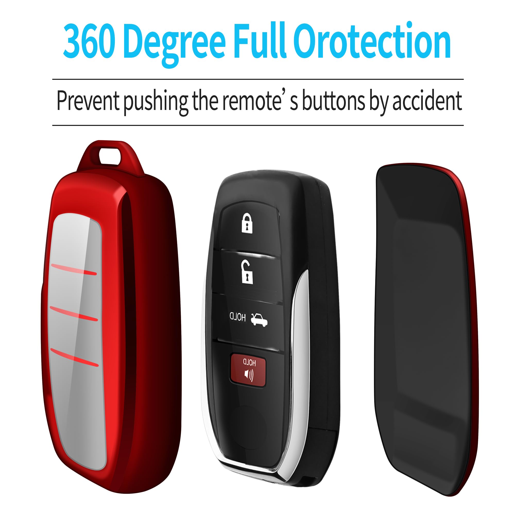 Compatible With Toyota Key Fob Cover With Keychain,Key Shell Case For 2025 Camry 2021-2024 Venza,Rav4 Prime,Sienna, 2019-2024 La