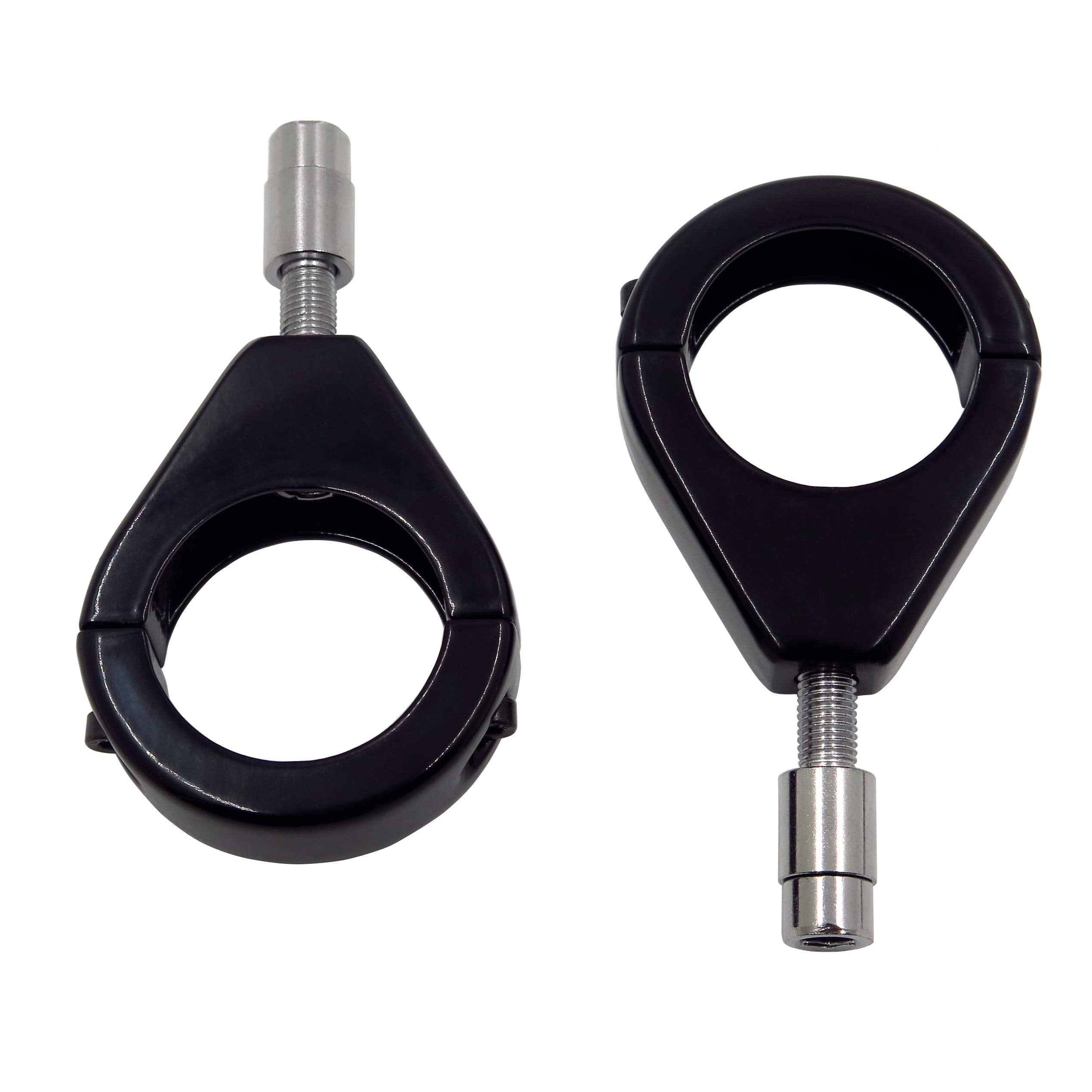 Httmt Mt299-001-Bk Turn Signal Indicator Relocation Fork Clamp Kit Compatible With Harley Softail Mount Bracket 41Mm Fork Black