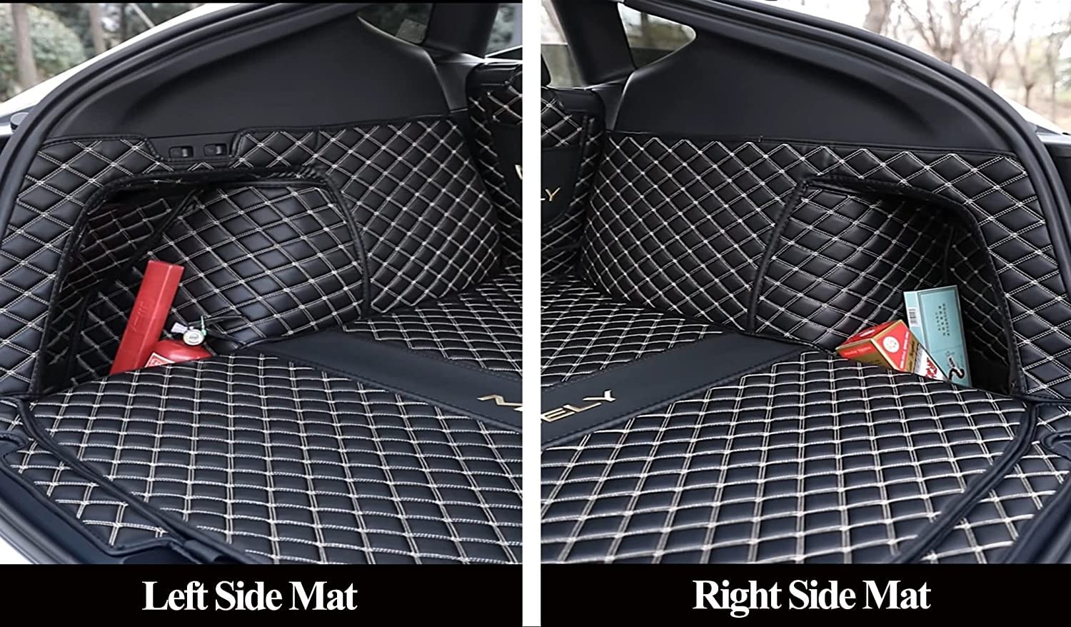 Trunk Cover Mat for 2020-2025 Tesla Model Y 5-Seater Red Cargo Mat (Rear Backrest Protector+Trunk Protector+Both Side Panels) Fu